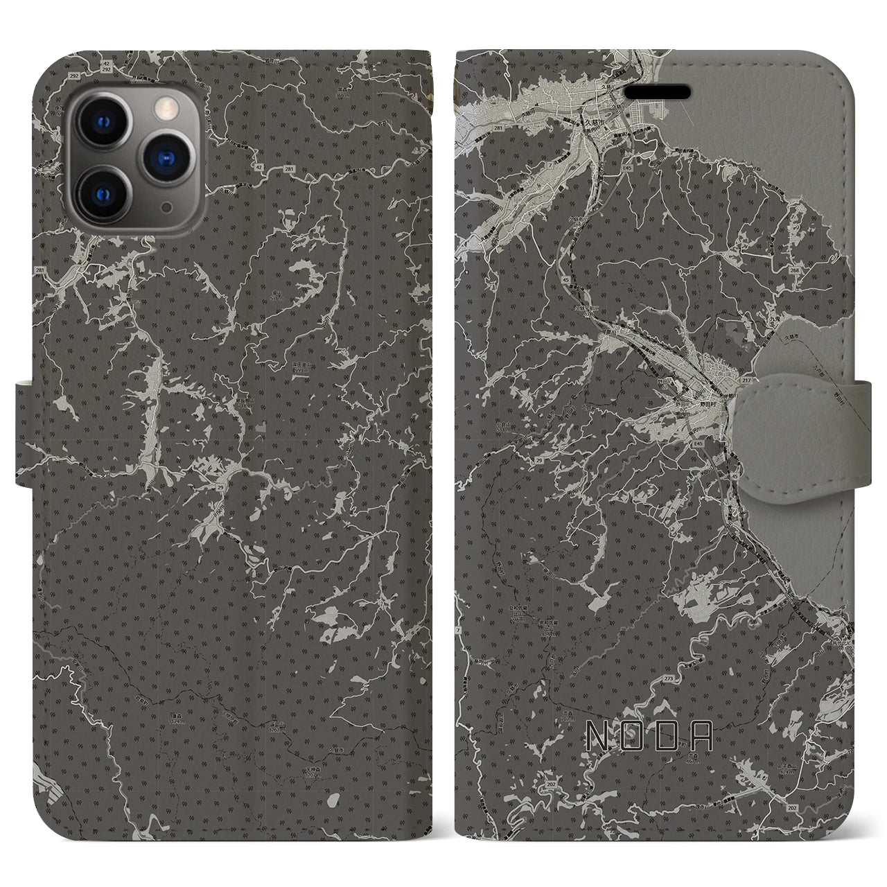 【野田(岩手県)】地図柄iPhoneケース(手帳タイプ)