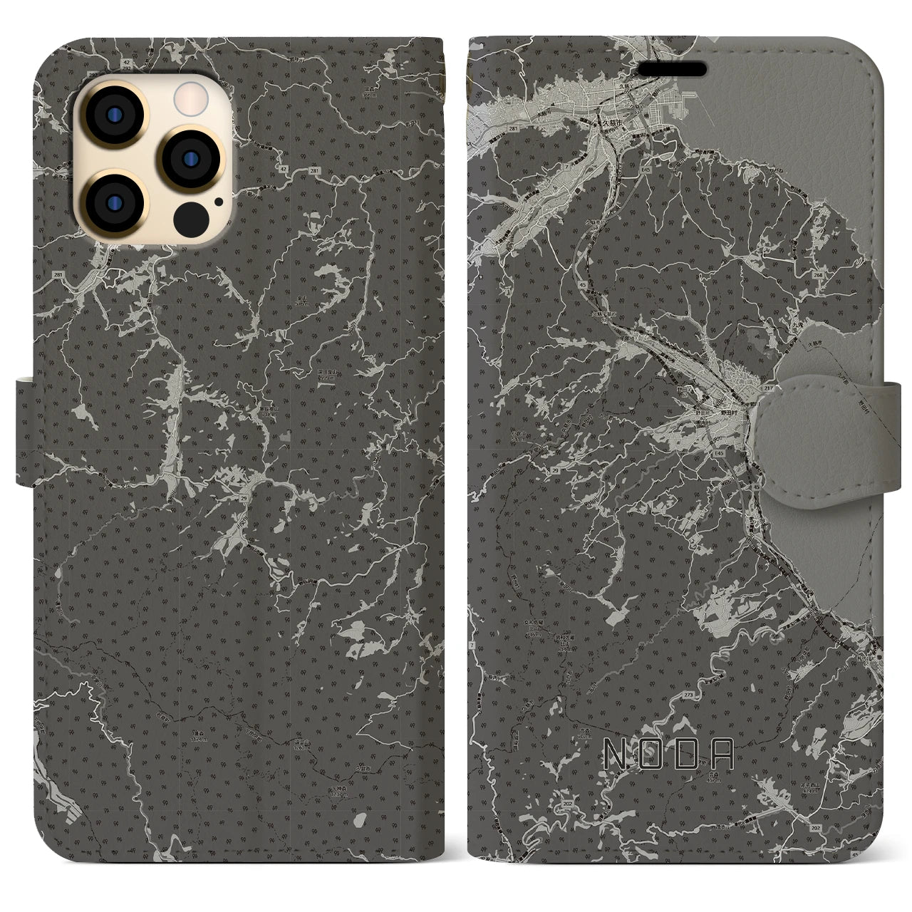 【野田(岩手県)】地図柄iPhoneケース(手帳タイプ)