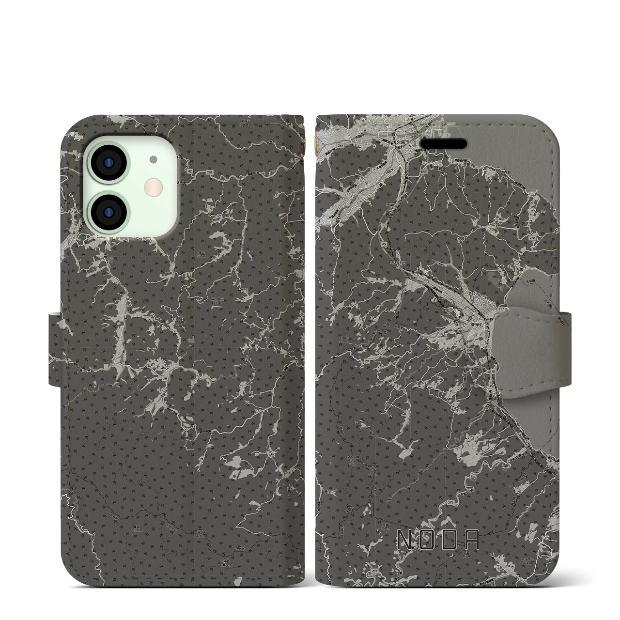 【野田(岩手県)】地図柄iPhoneケース(手帳タイプ)