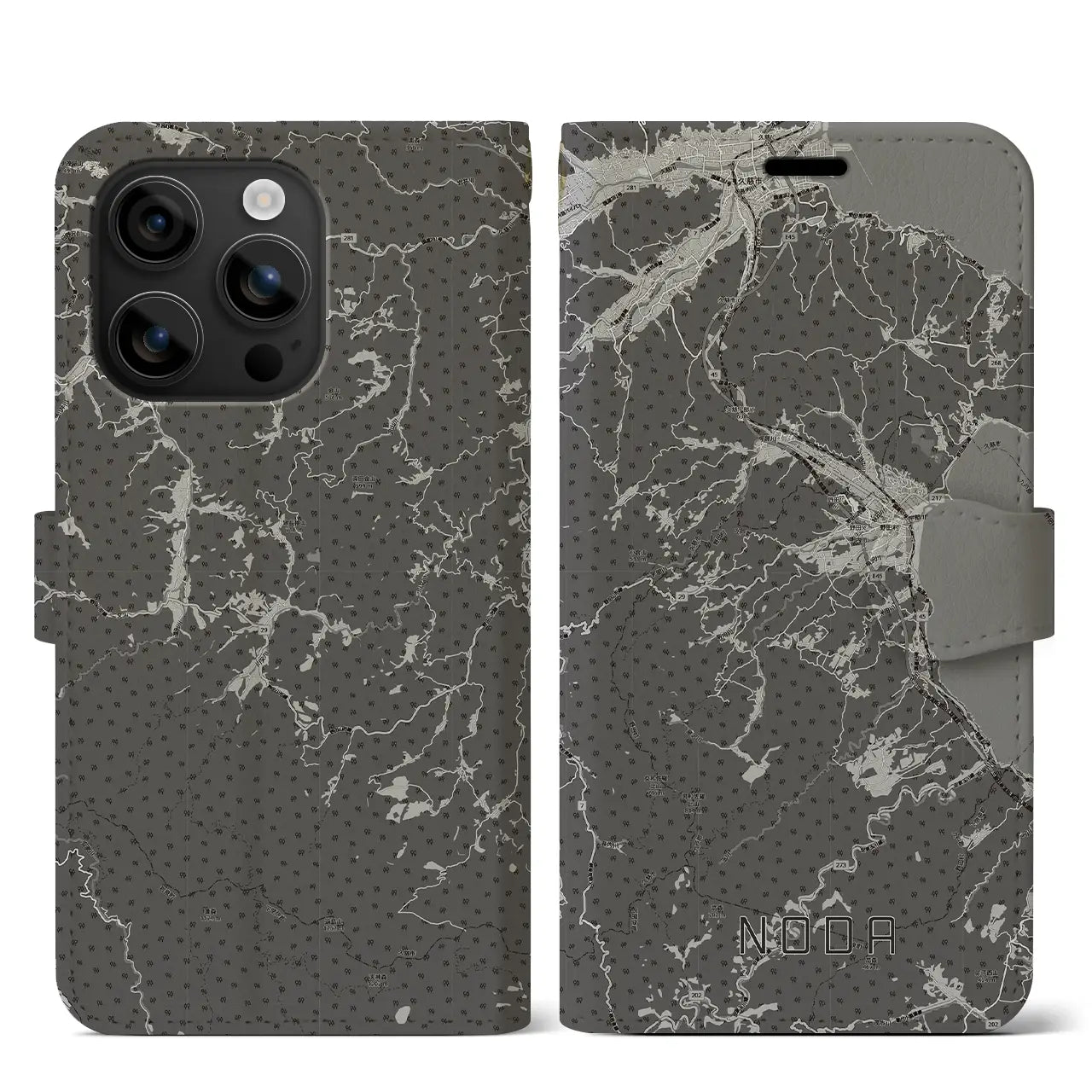 【野田(岩手県)】地図柄iPhoneケース(手帳タイプ)