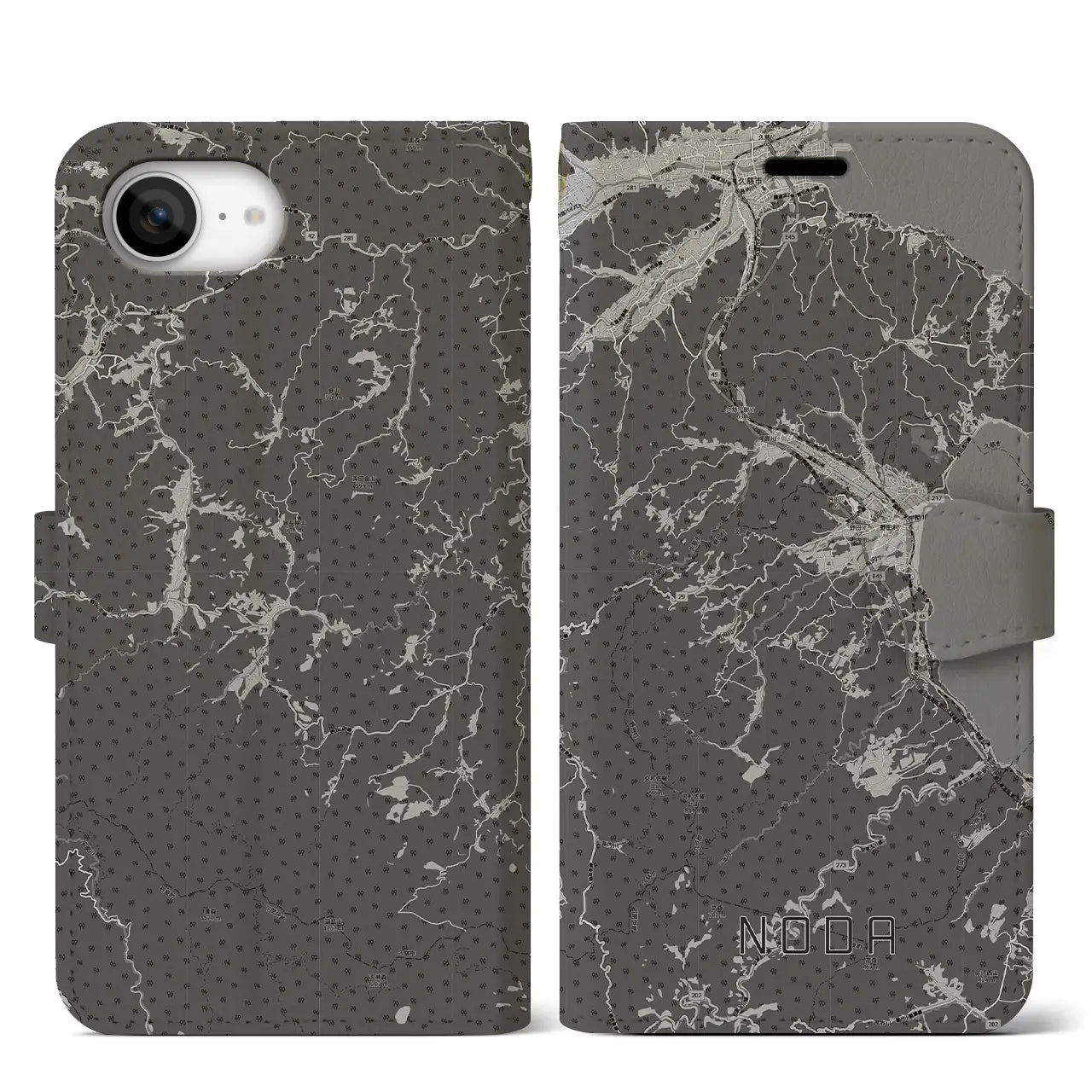 【野田(岩手県)】地図柄iPhoneケース(手帳タイプ)