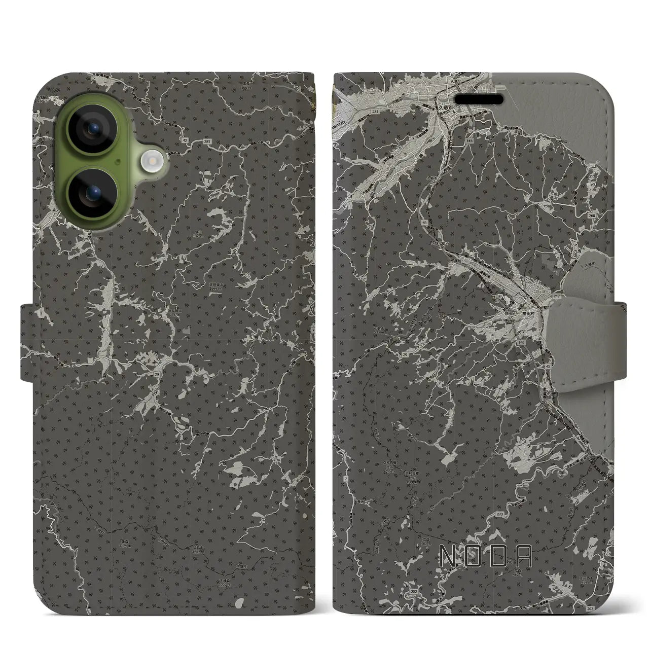 【野田(岩手県)】地図柄iPhoneケース(手帳タイプ)