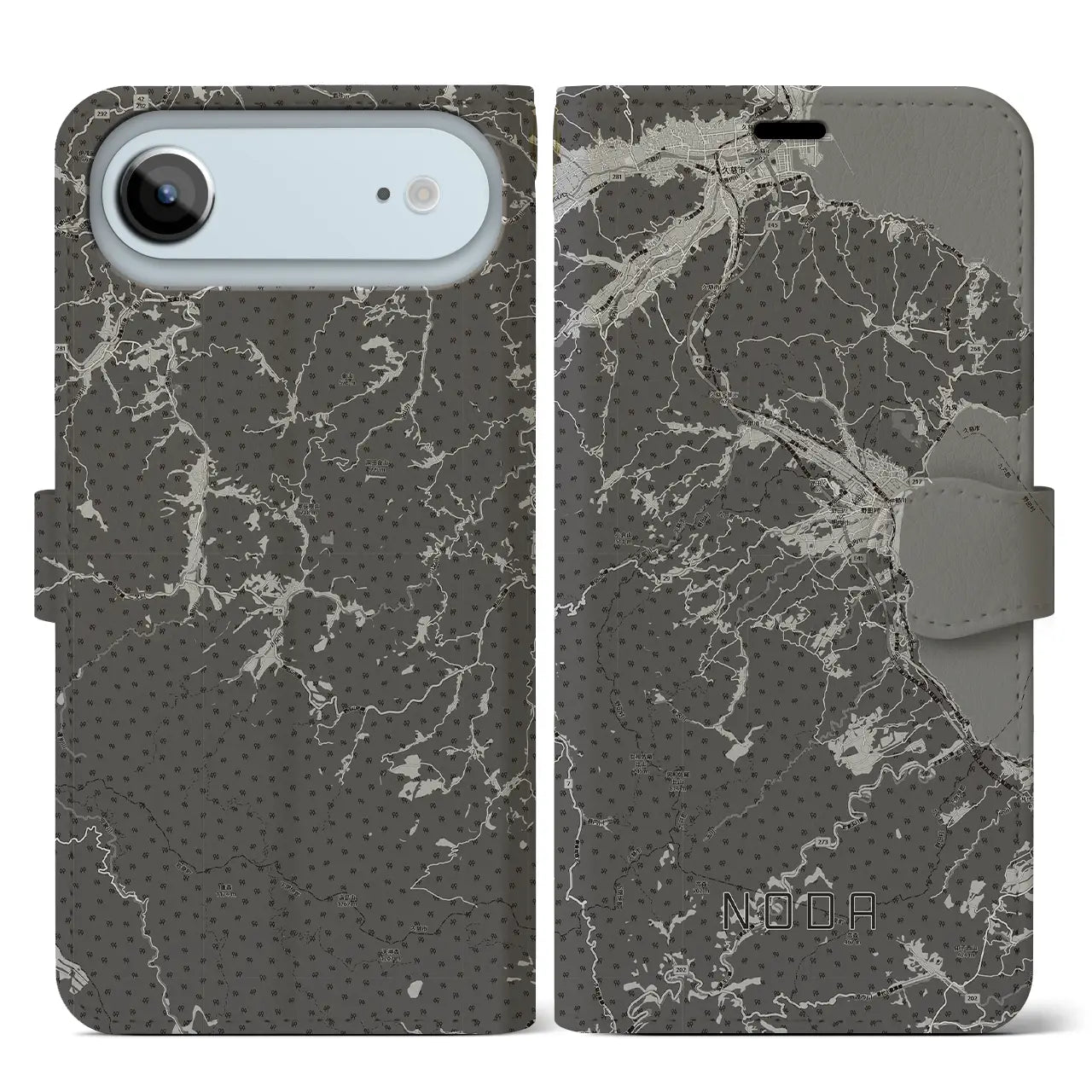 【野田(岩手県)】地図柄iPhoneケース(手帳タイプ)