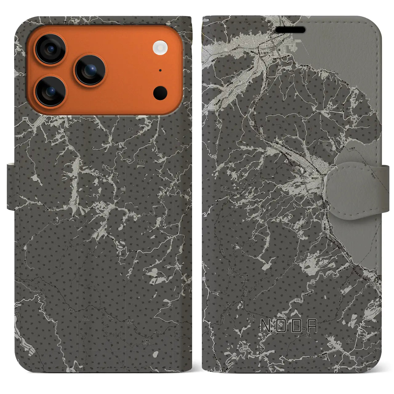 【野田(岩手県)】地図柄iPhoneケース(手帳タイプ)