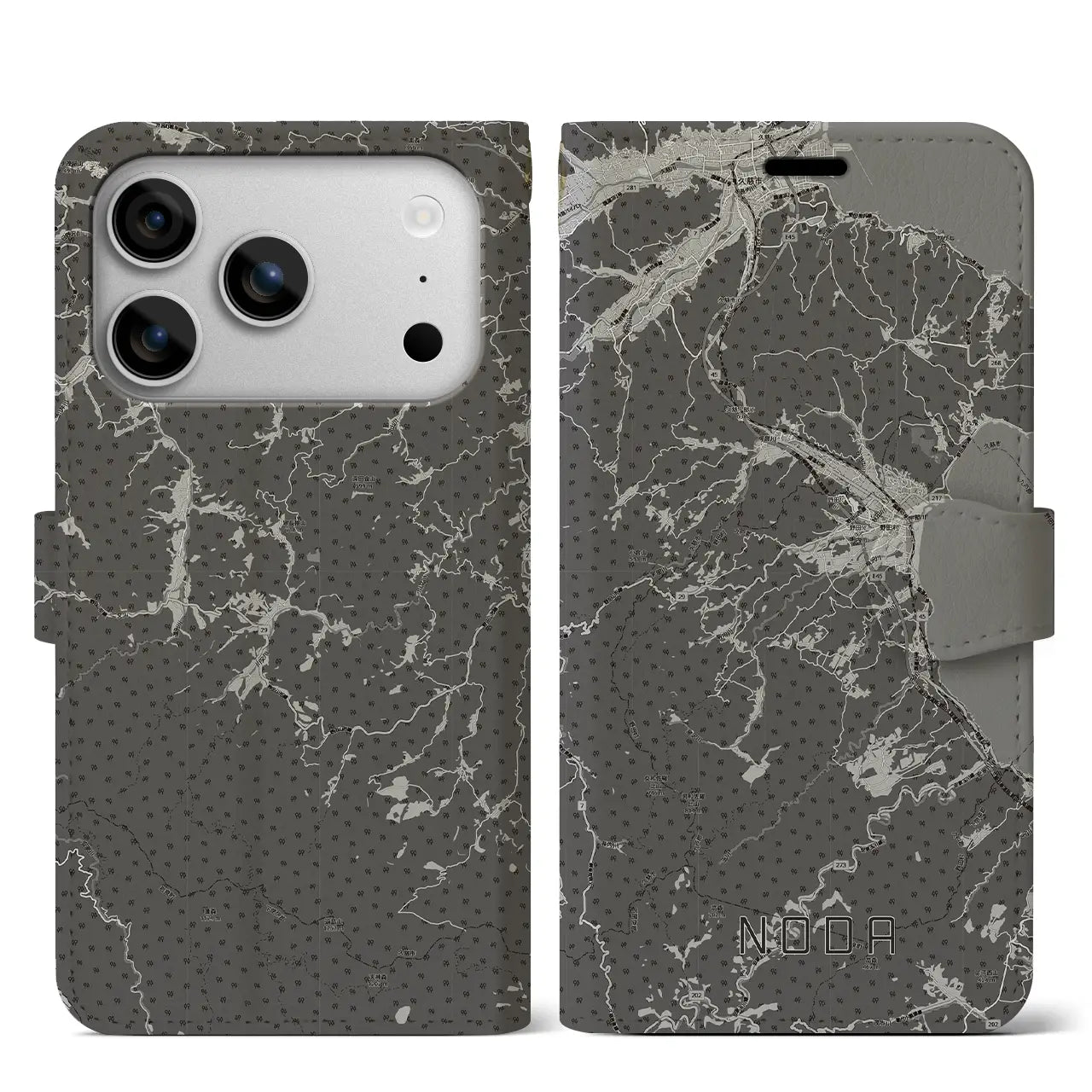 【野田(岩手県)】地図柄iPhoneケース(手帳タイプ)