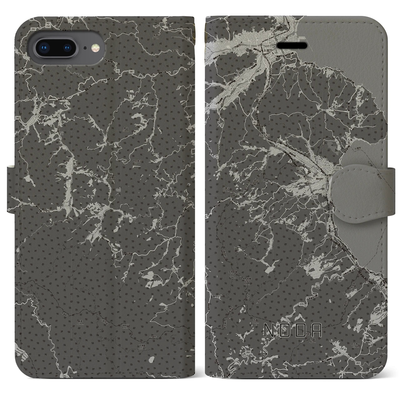 【野田(岩手県)】地図柄iPhoneケース(手帳タイプ)