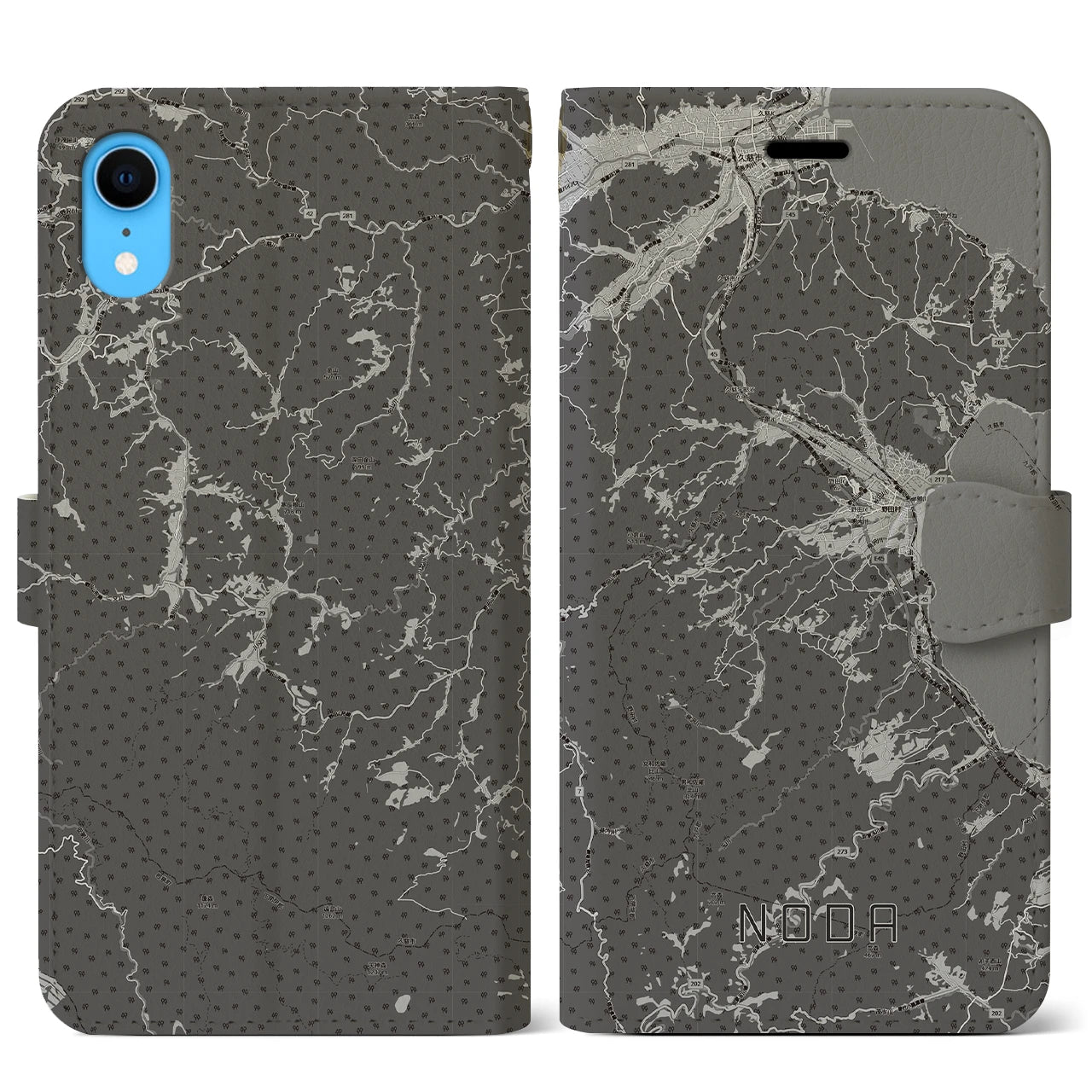 【野田(岩手県)】地図柄iPhoneケース(手帳タイプ)