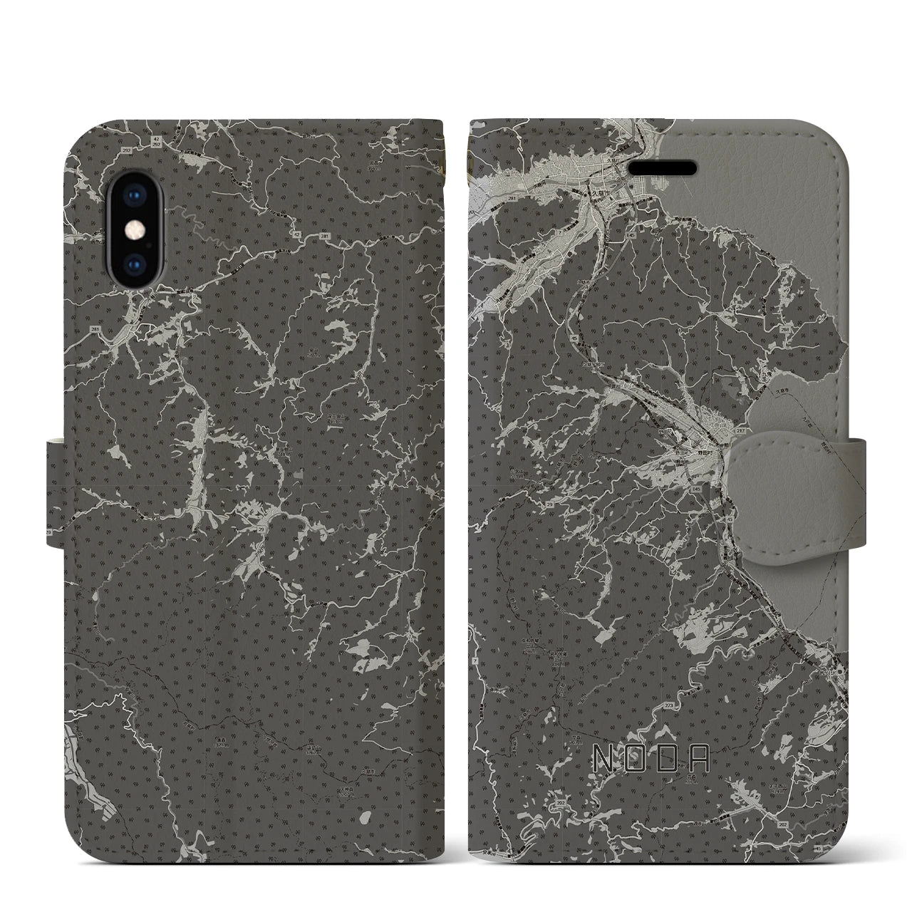 【野田(岩手県)】地図柄iPhoneケース(手帳タイプ)