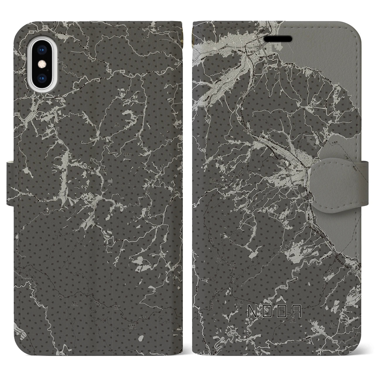 【野田(岩手県)】地図柄iPhoneケース(手帳タイプ)