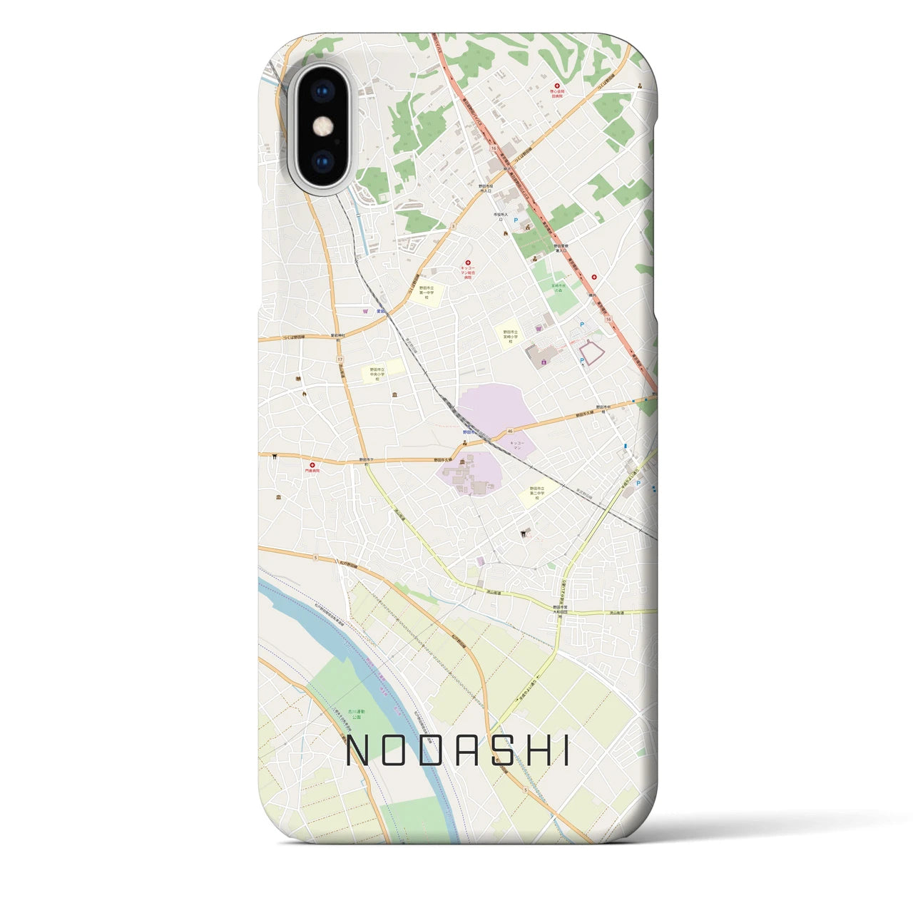 【野田市(千葉県)】地図柄iPhoneケース(バックカバータイプ)