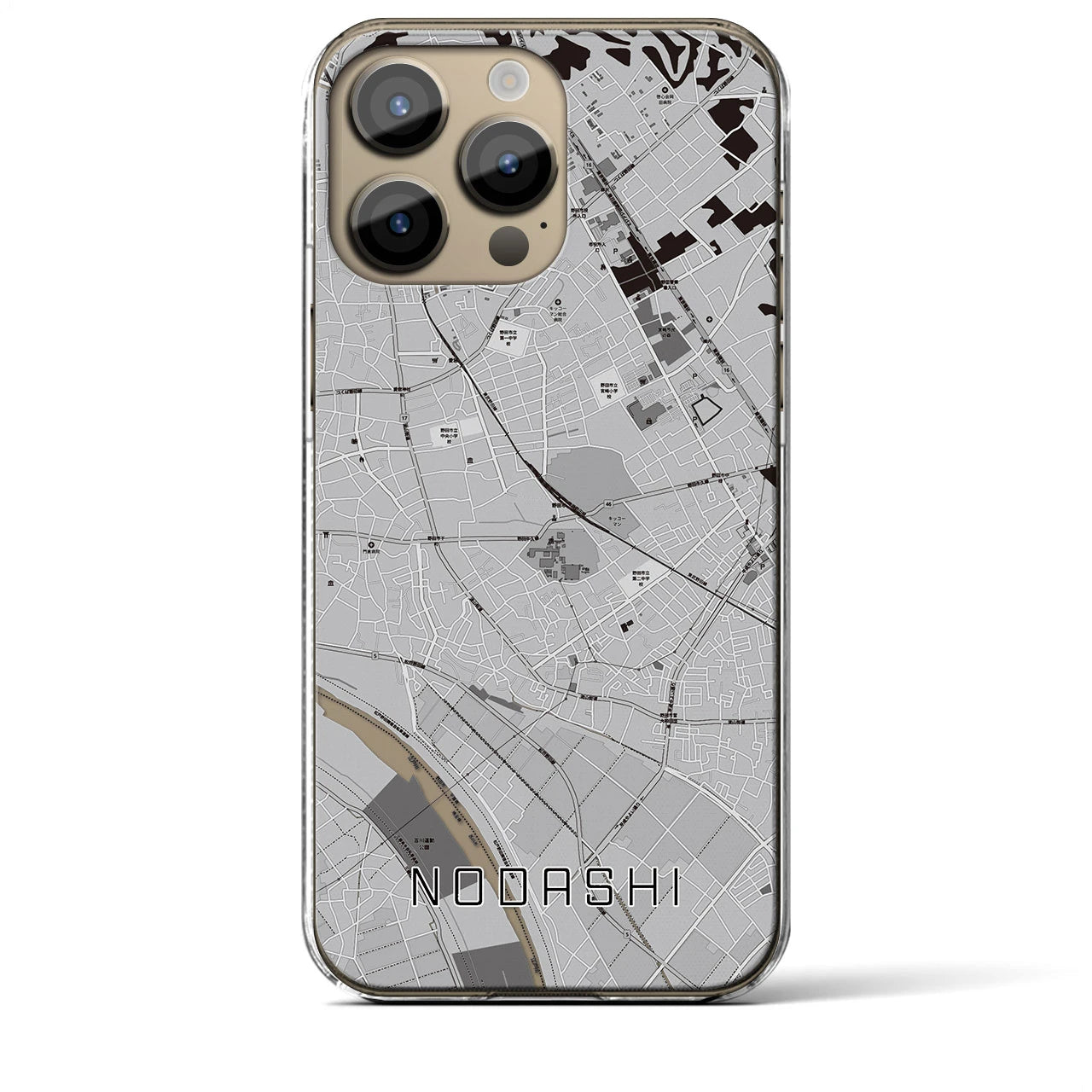 【野田市(千葉県)】地図柄iPhoneケース(クリアタイプ)