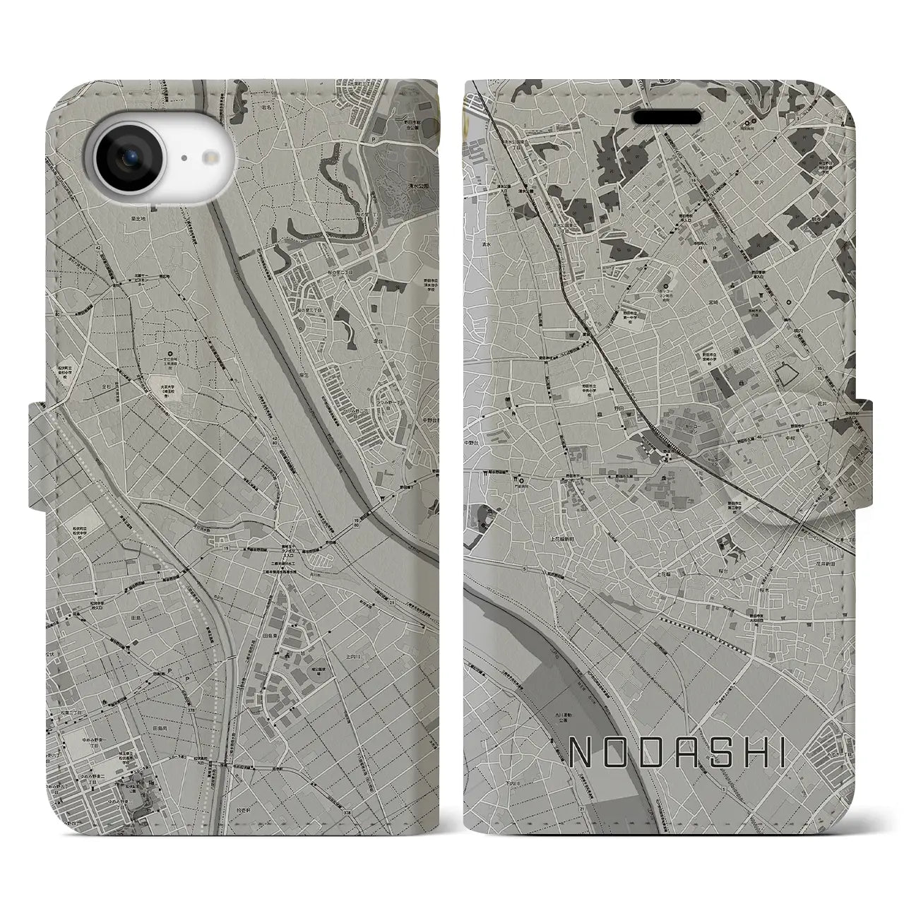 【野田市(千葉県)】地図柄iPhoneケース(手帳タイプ)