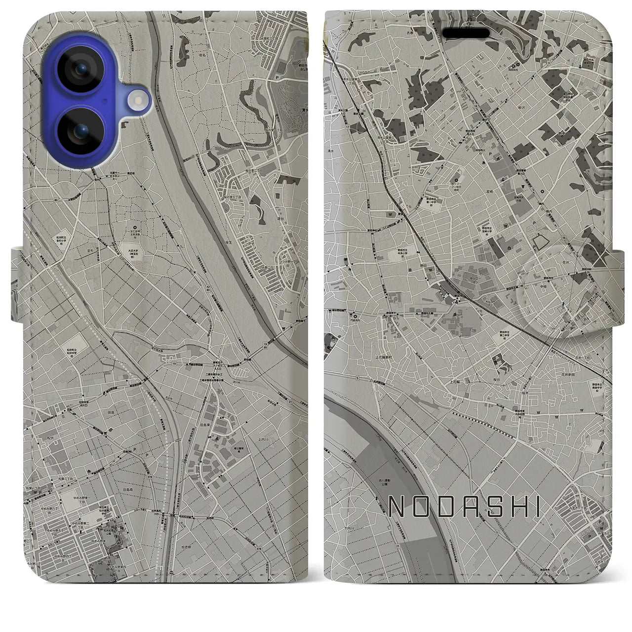 【野田市(千葉県)】地図柄iPhoneケース(手帳タイプ)