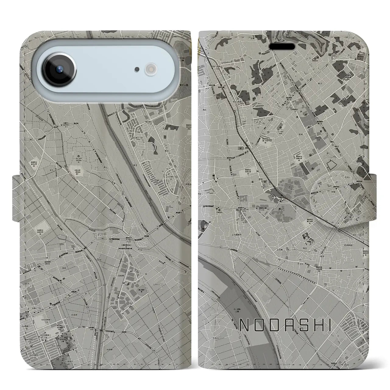 【野田市(千葉県)】地図柄iPhoneケース(手帳タイプ)