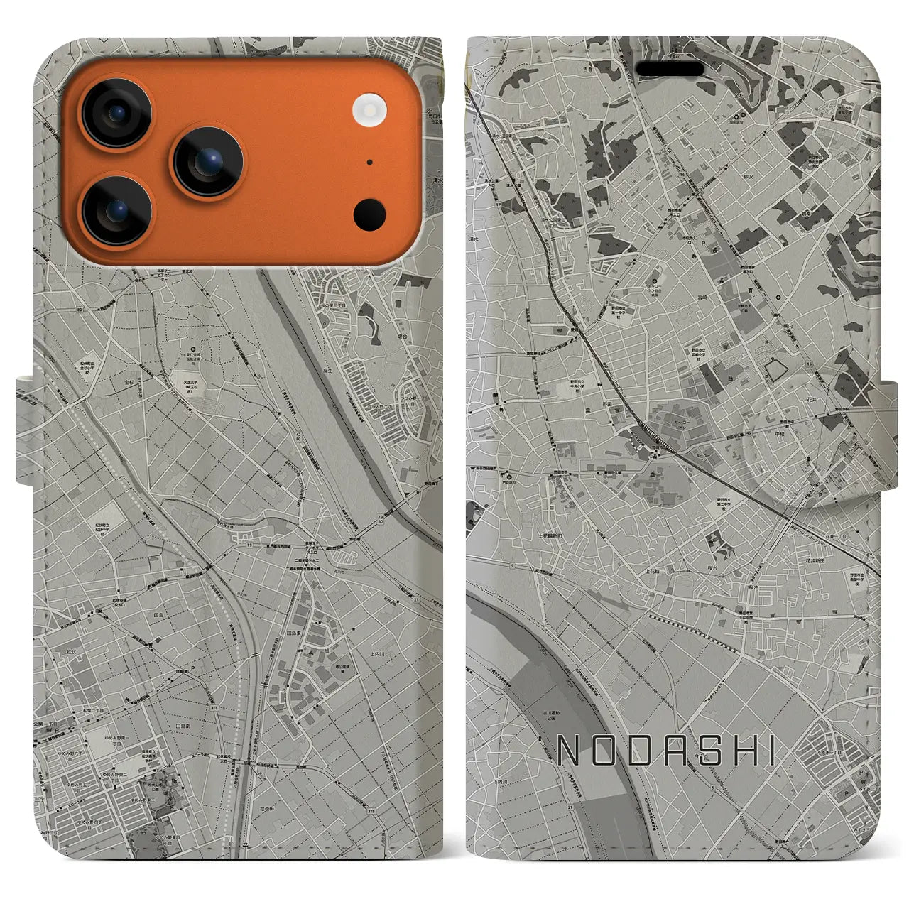 【野田市(千葉県)】地図柄iPhoneケース(手帳タイプ)