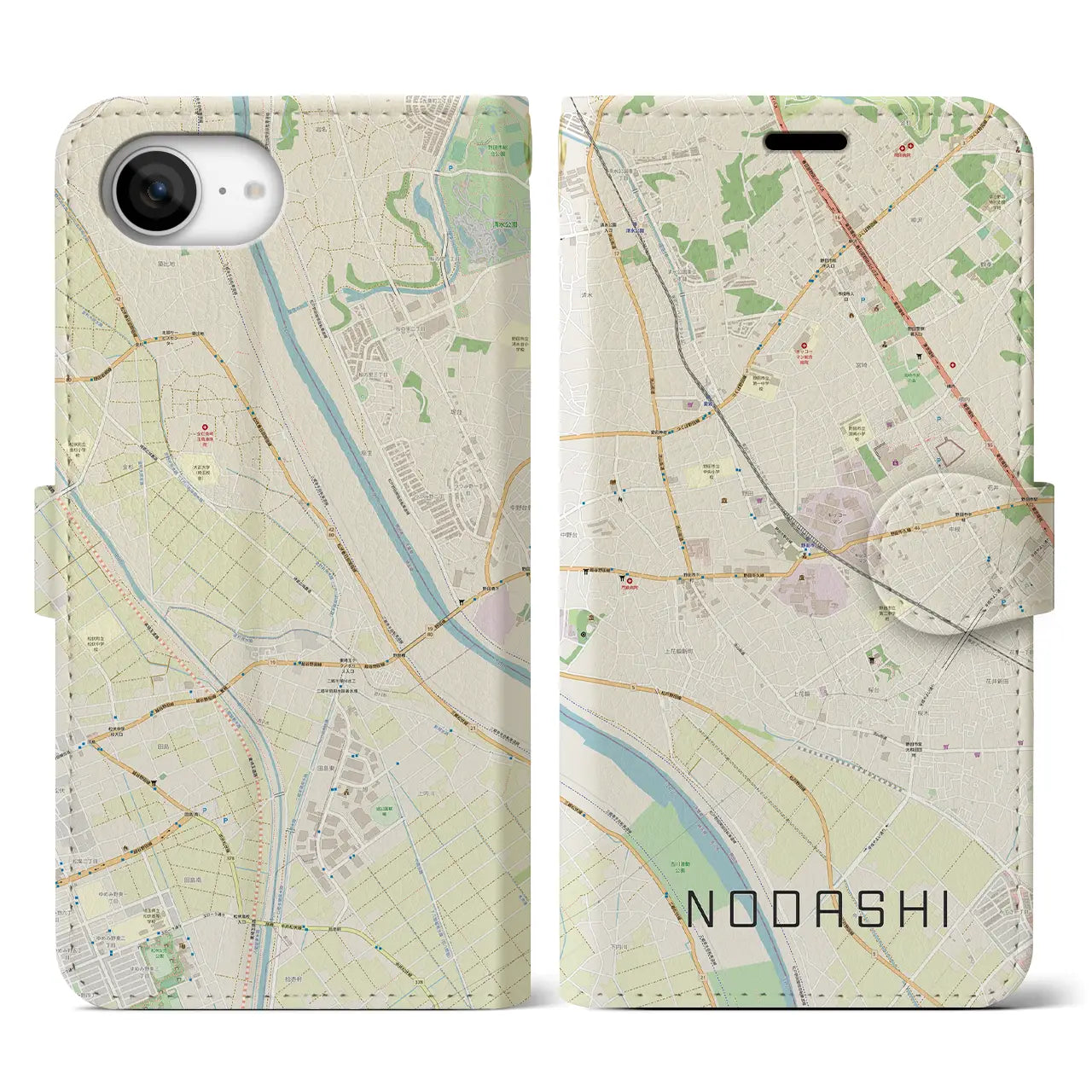 【野田市(千葉県)】地図柄iPhoneケース(手帳タイプ)
