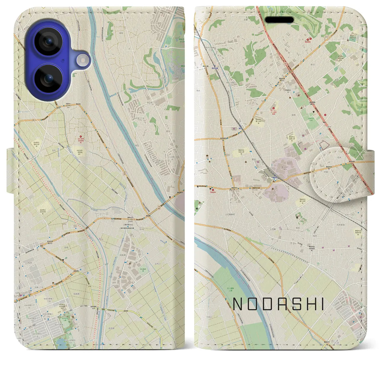 【野田市(千葉県)】地図柄iPhoneケース(手帳タイプ)