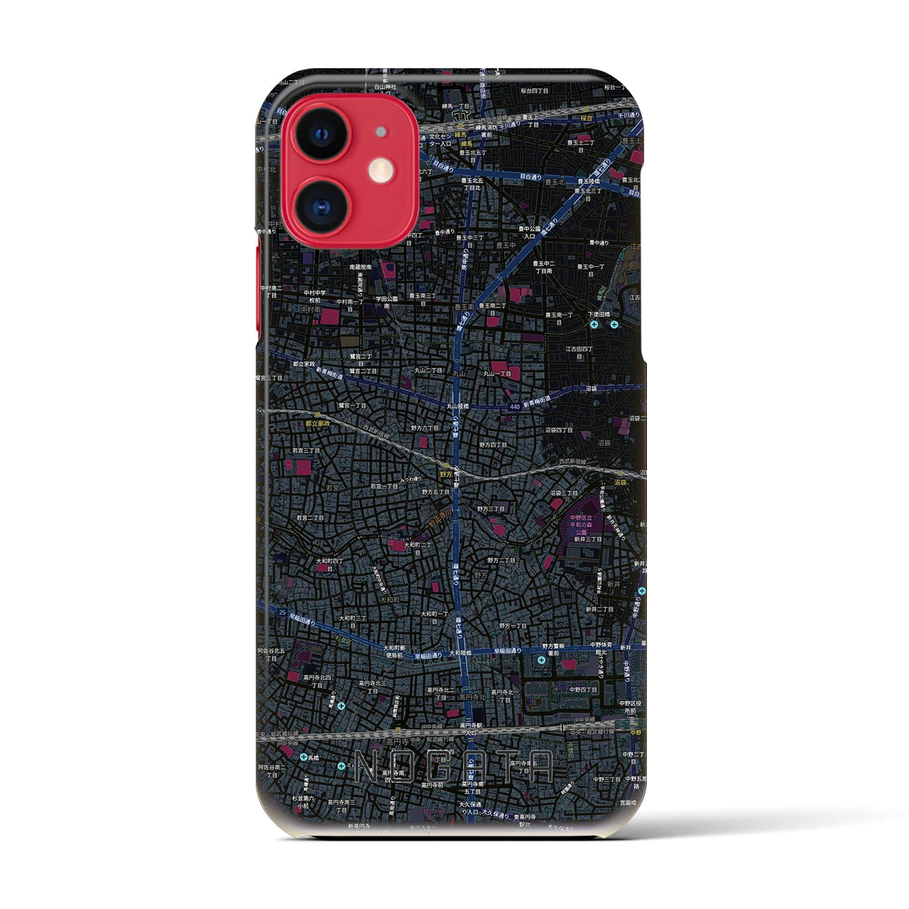 【野方(東京都)】地図柄iPhoneケース(バックカバータイプ)