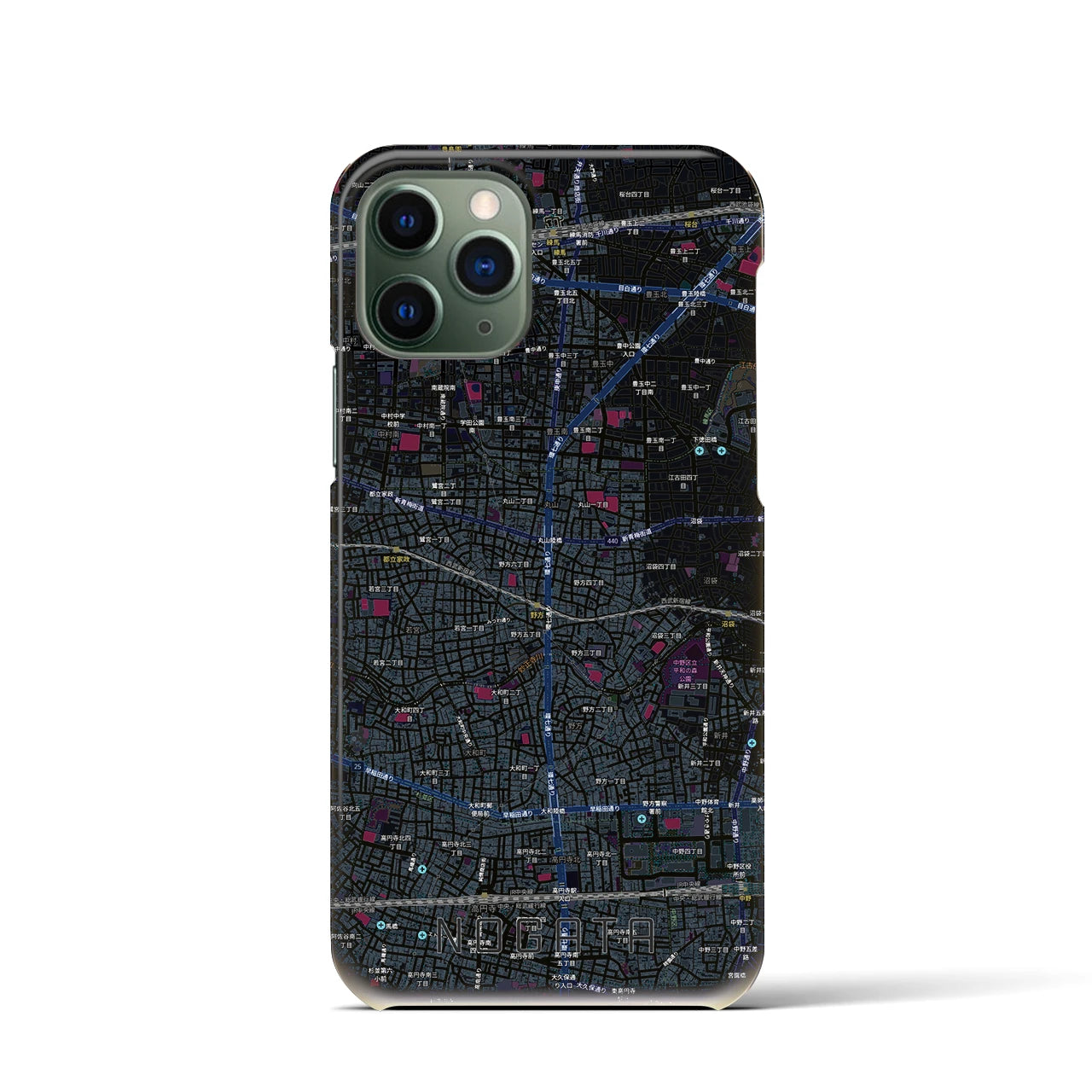 【野方(東京都)】地図柄iPhoneケース(バックカバータイプ)