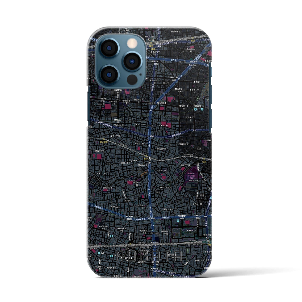 【野方(東京都)】地図柄iPhoneケース(バックカバータイプ)