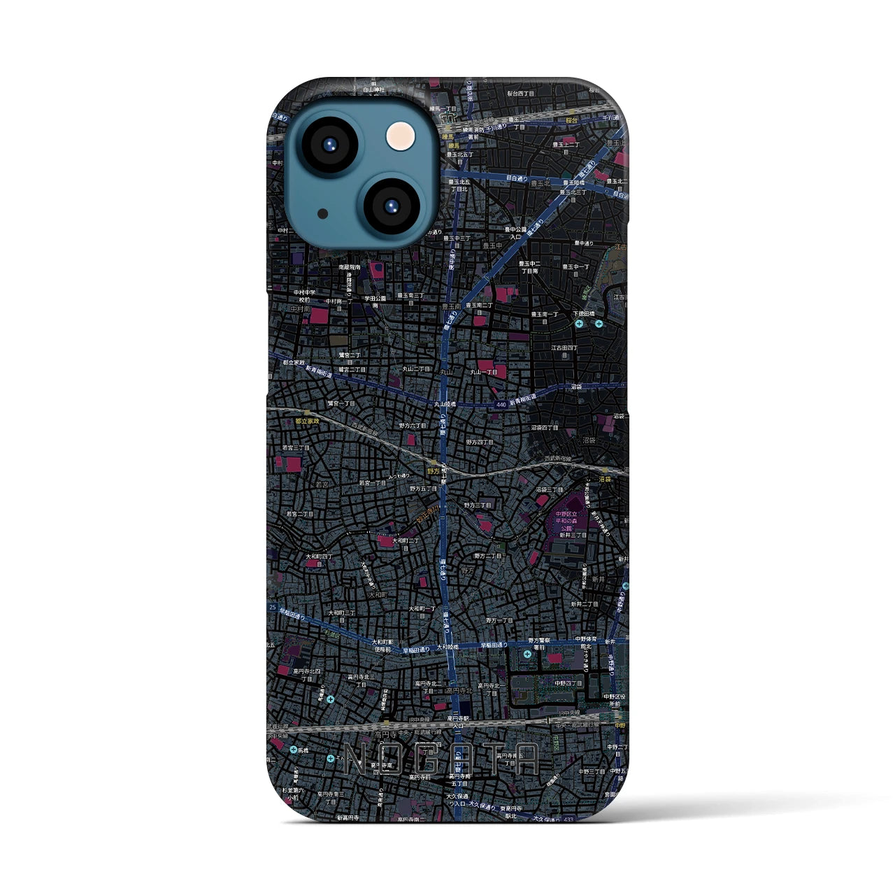 【野方(東京都)】地図柄iPhoneケース(バックカバータイプ)