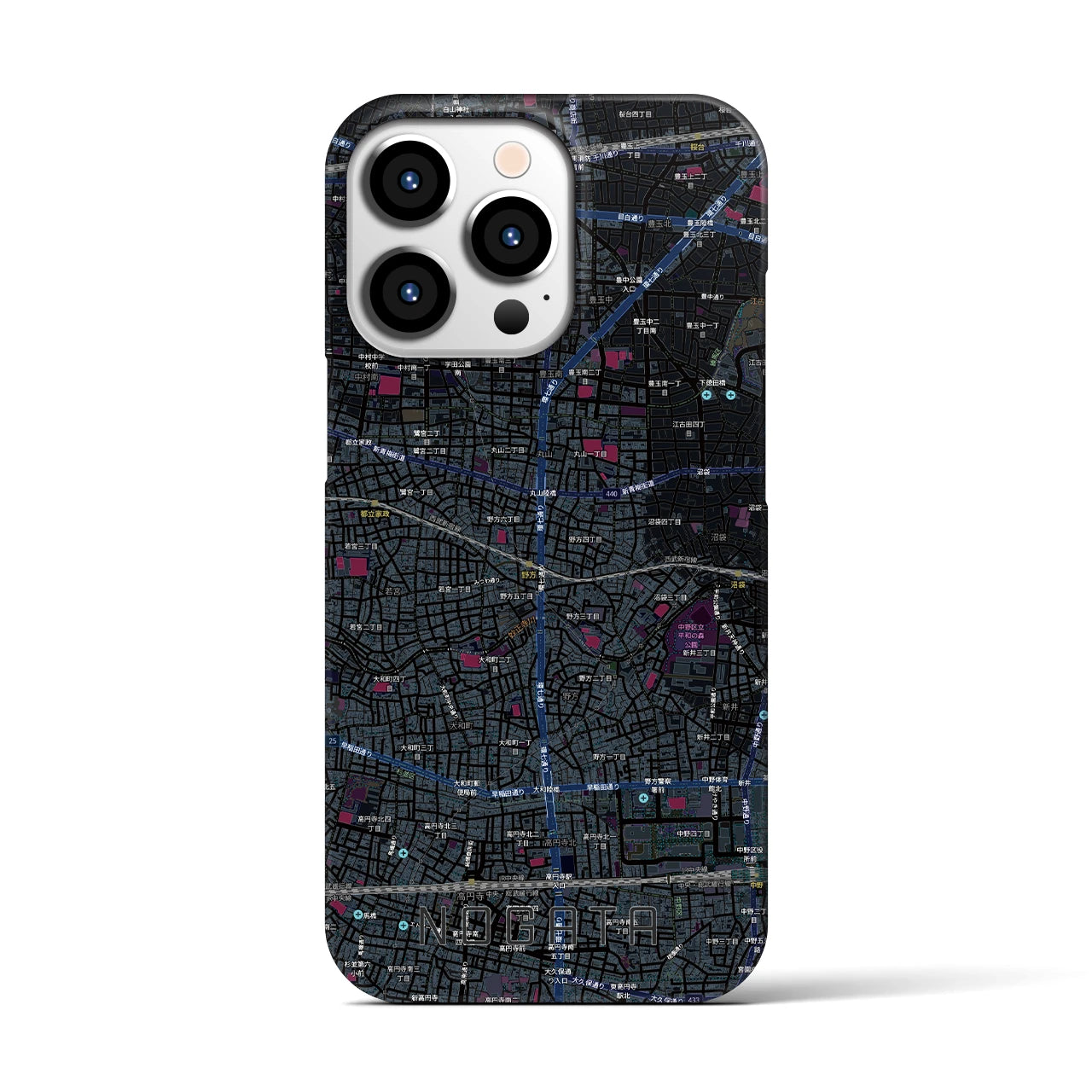 【野方(東京都)】地図柄iPhoneケース(バックカバータイプ)