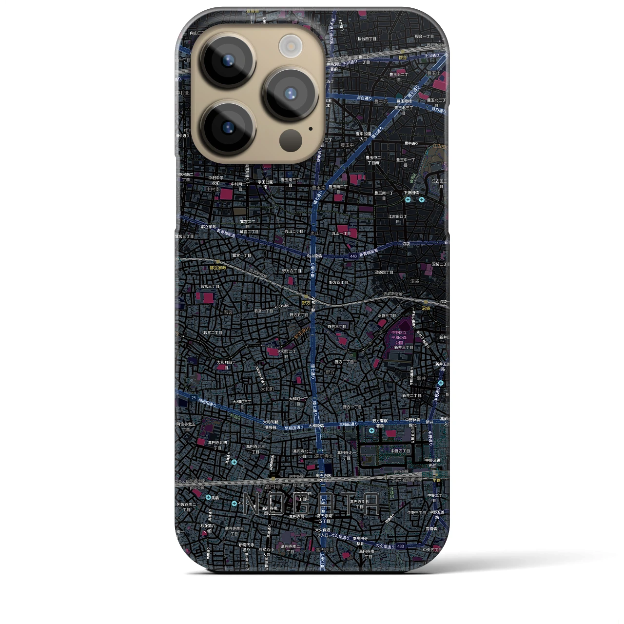 【野方(東京都)】地図柄iPhoneケース(バックカバータイプ)