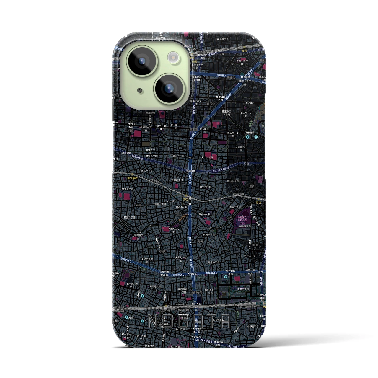 【野方(東京都)】地図柄iPhoneケース(バックカバータイプ)