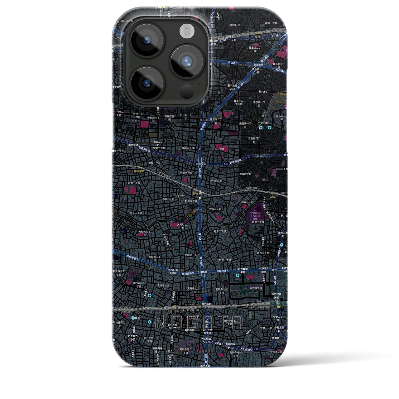 【野方(東京都)】地図柄iPhoneケース(バックカバータイプ)