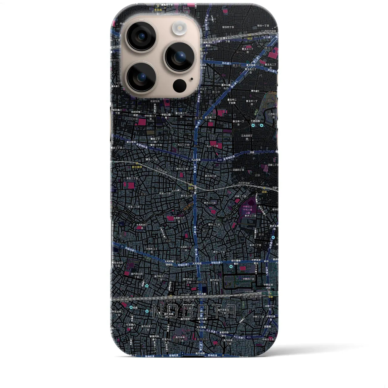【野方(東京都)】地図柄iPhoneケース(バックカバータイプ)