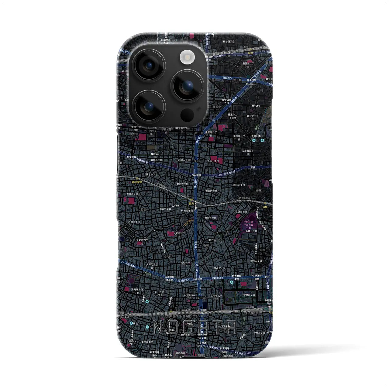 【野方(東京都)】地図柄iPhoneケース(バックカバータイプ)