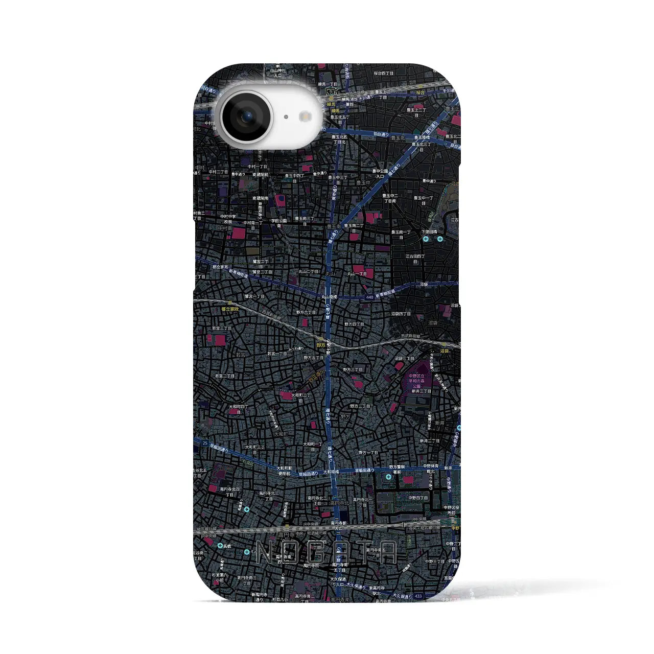 【野方(東京都)】地図柄iPhoneケース(バックカバータイプ)