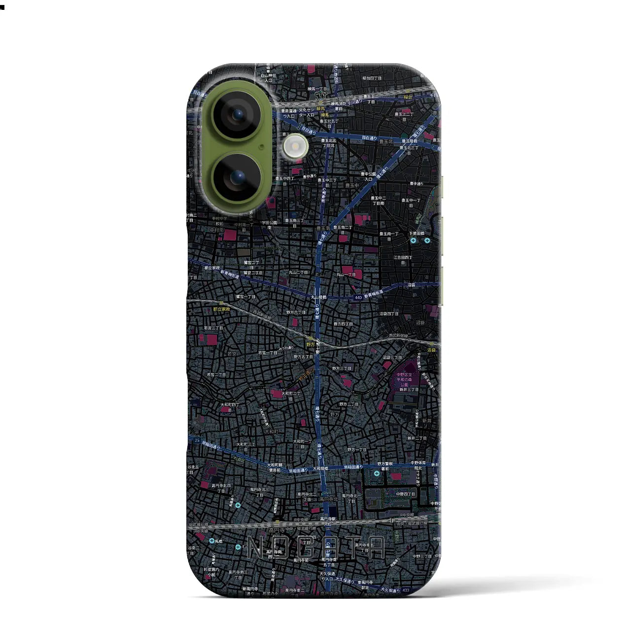 【野方(東京都)】地図柄iPhoneケース(バックカバータイプ)