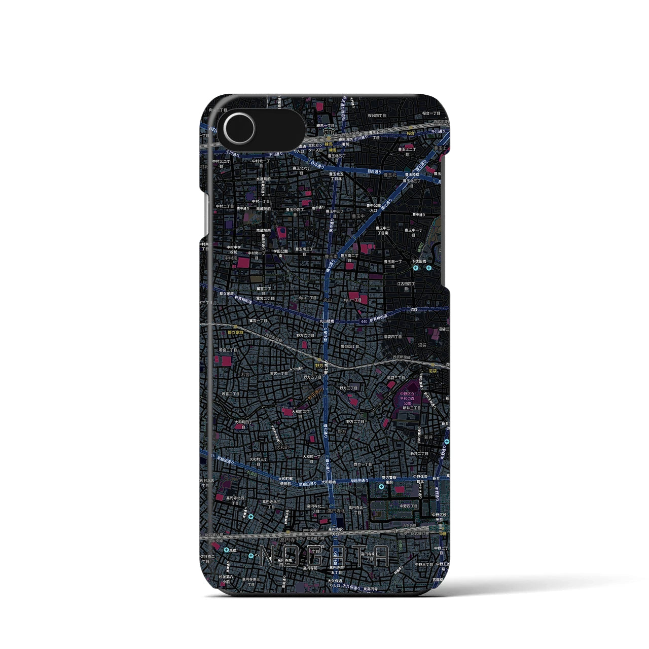 【野方(東京都)】地図柄iPhoneケース(バックカバータイプ)
