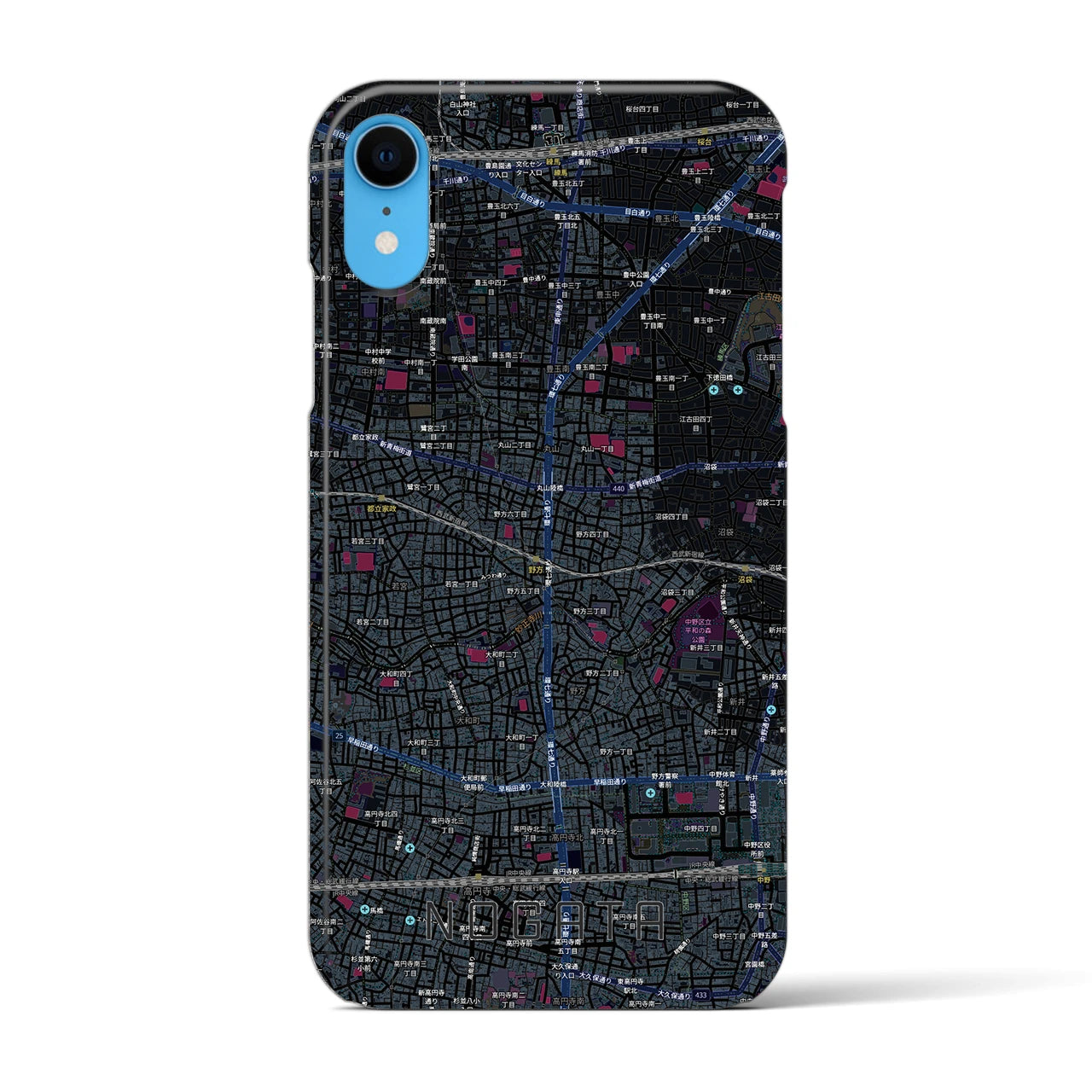 【野方(東京都)】地図柄iPhoneケース(バックカバータイプ)