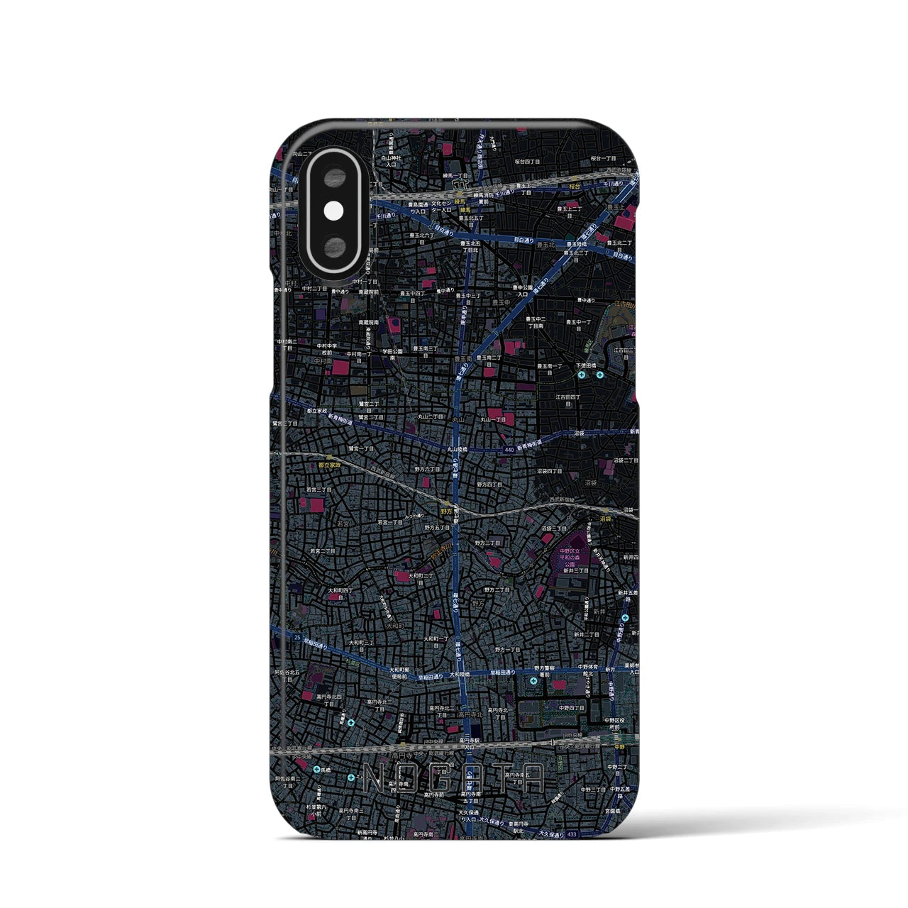 【野方(東京都)】地図柄iPhoneケース(バックカバータイプ)