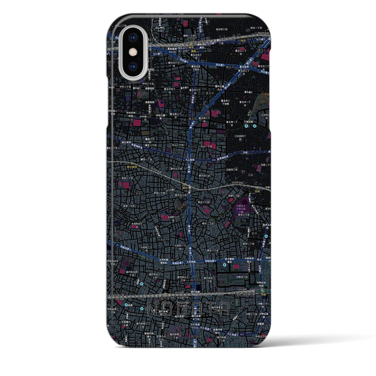 【野方(東京都)】地図柄iPhoneケース(バックカバータイプ)