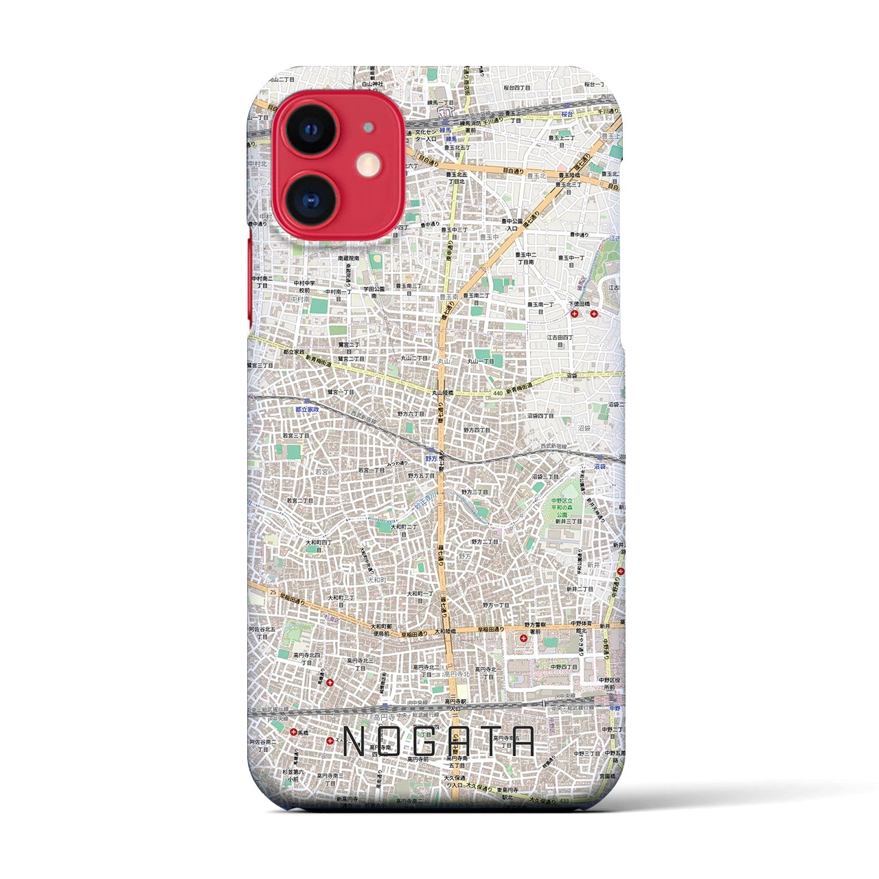 【野方(東京都)】地図柄iPhoneケース(バックカバータイプ)