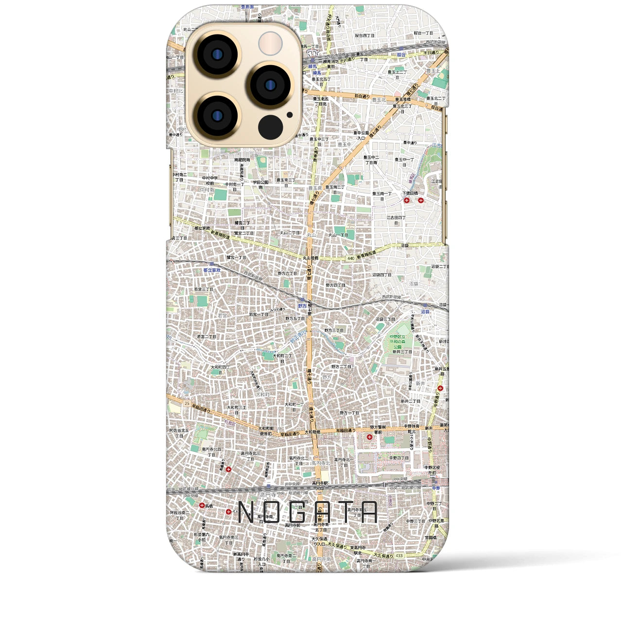 【野方(東京都)】地図柄iPhoneケース(バックカバータイプ)