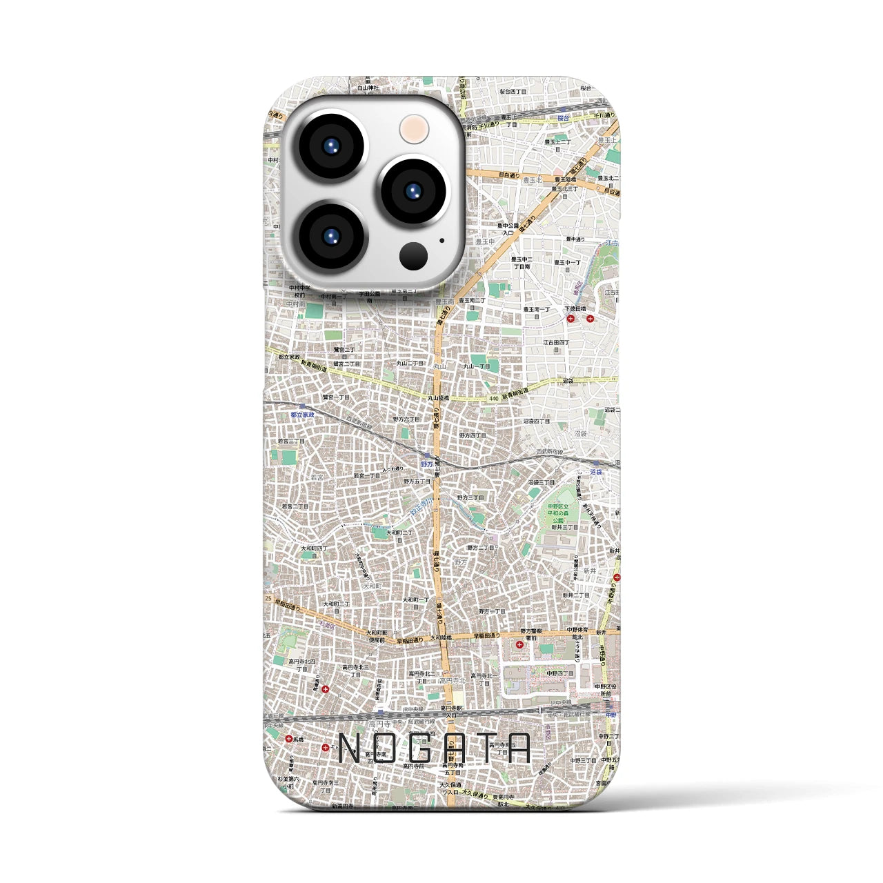【野方(東京都)】地図柄iPhoneケース(バックカバータイプ)