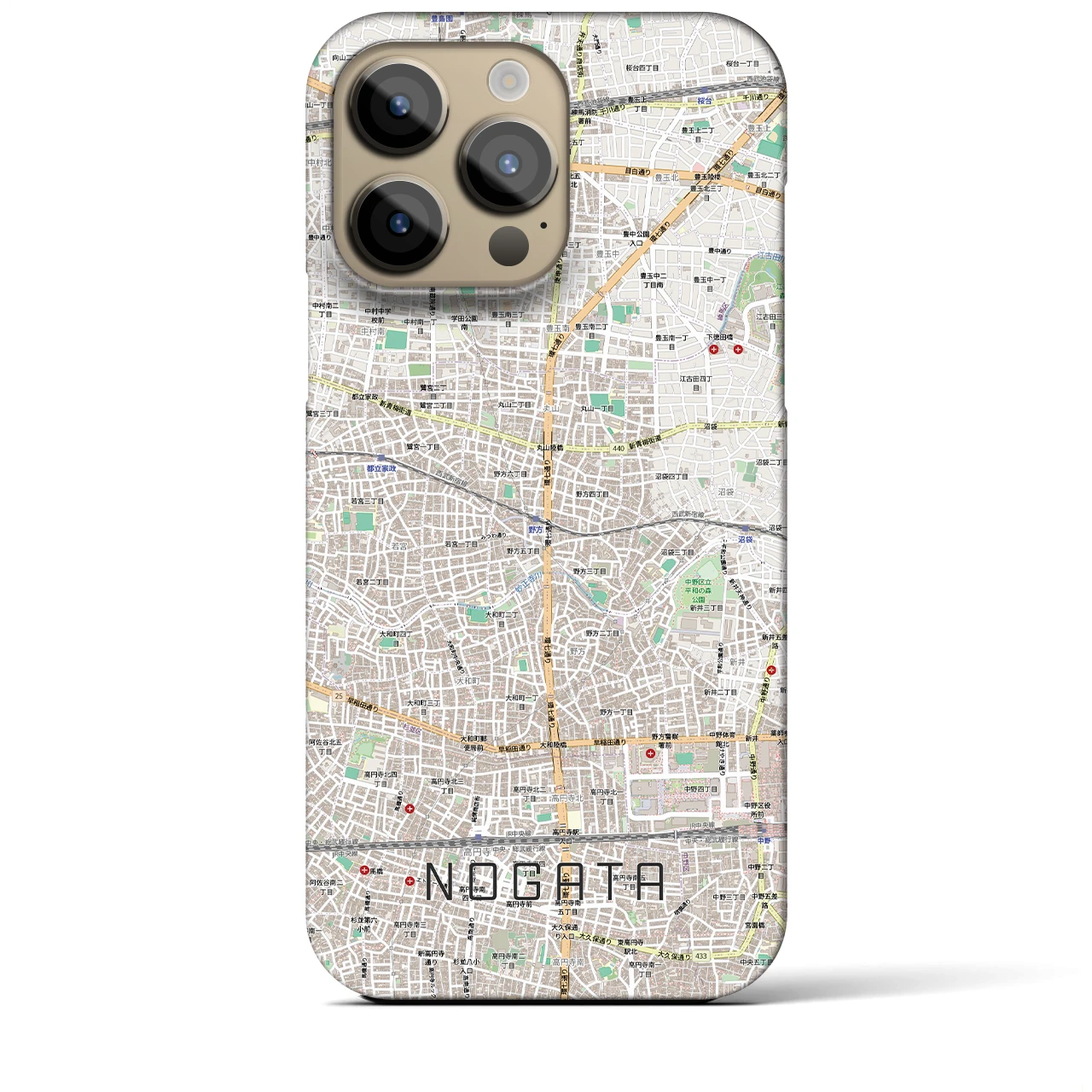 【野方(東京都)】地図柄iPhoneケース(バックカバータイプ)