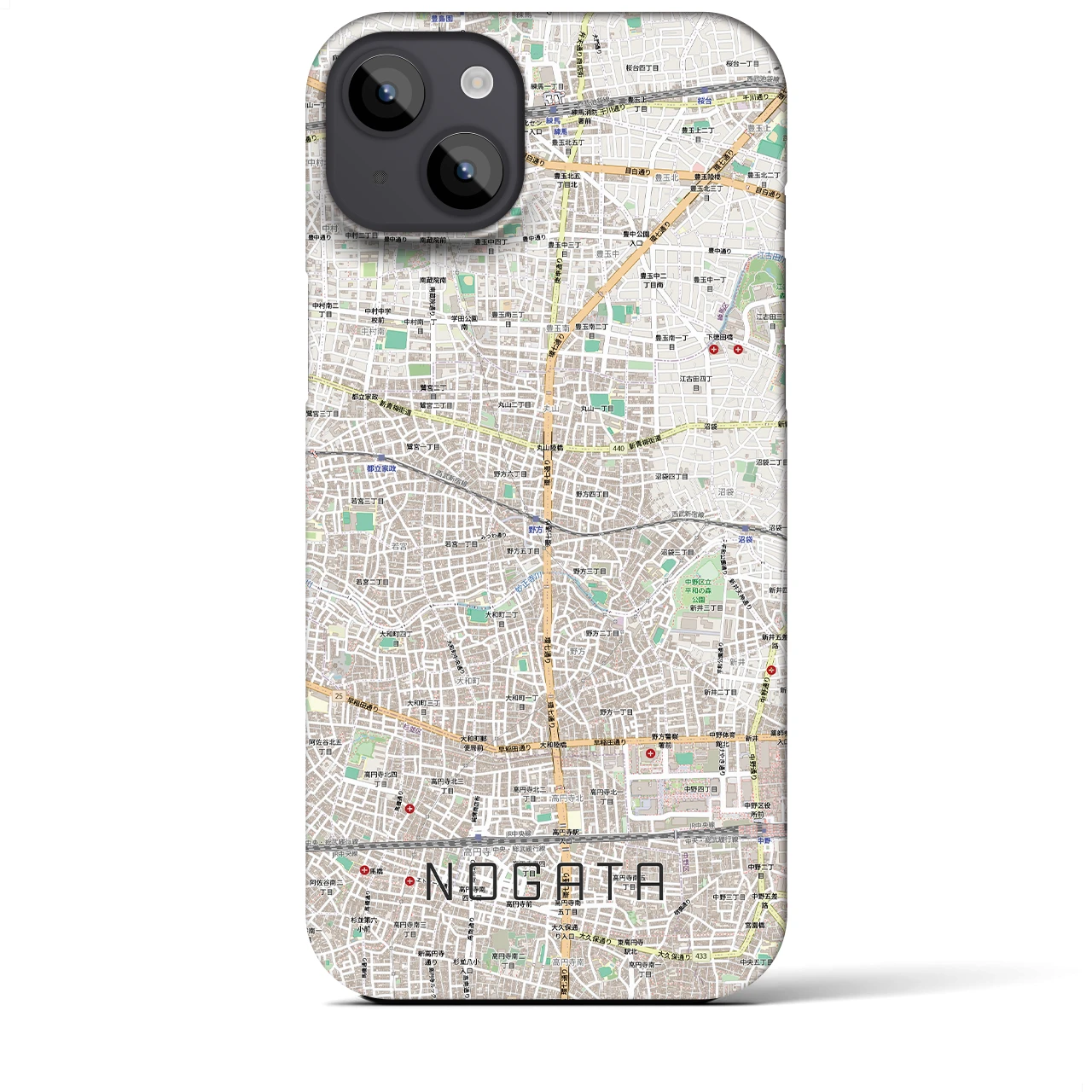 【野方(東京都)】地図柄iPhoneケース(バックカバータイプ)