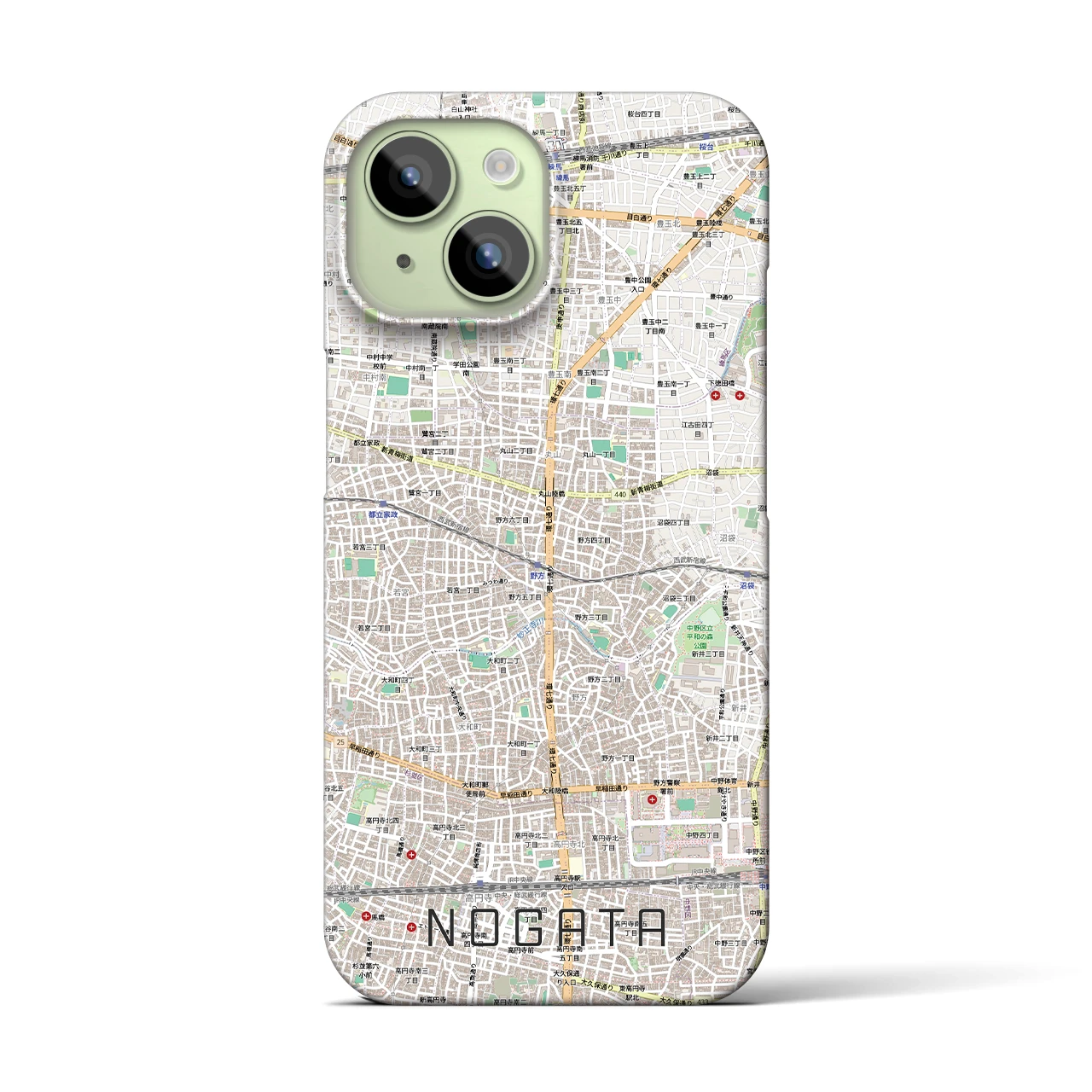 【野方(東京都)】地図柄iPhoneケース(バックカバータイプ)