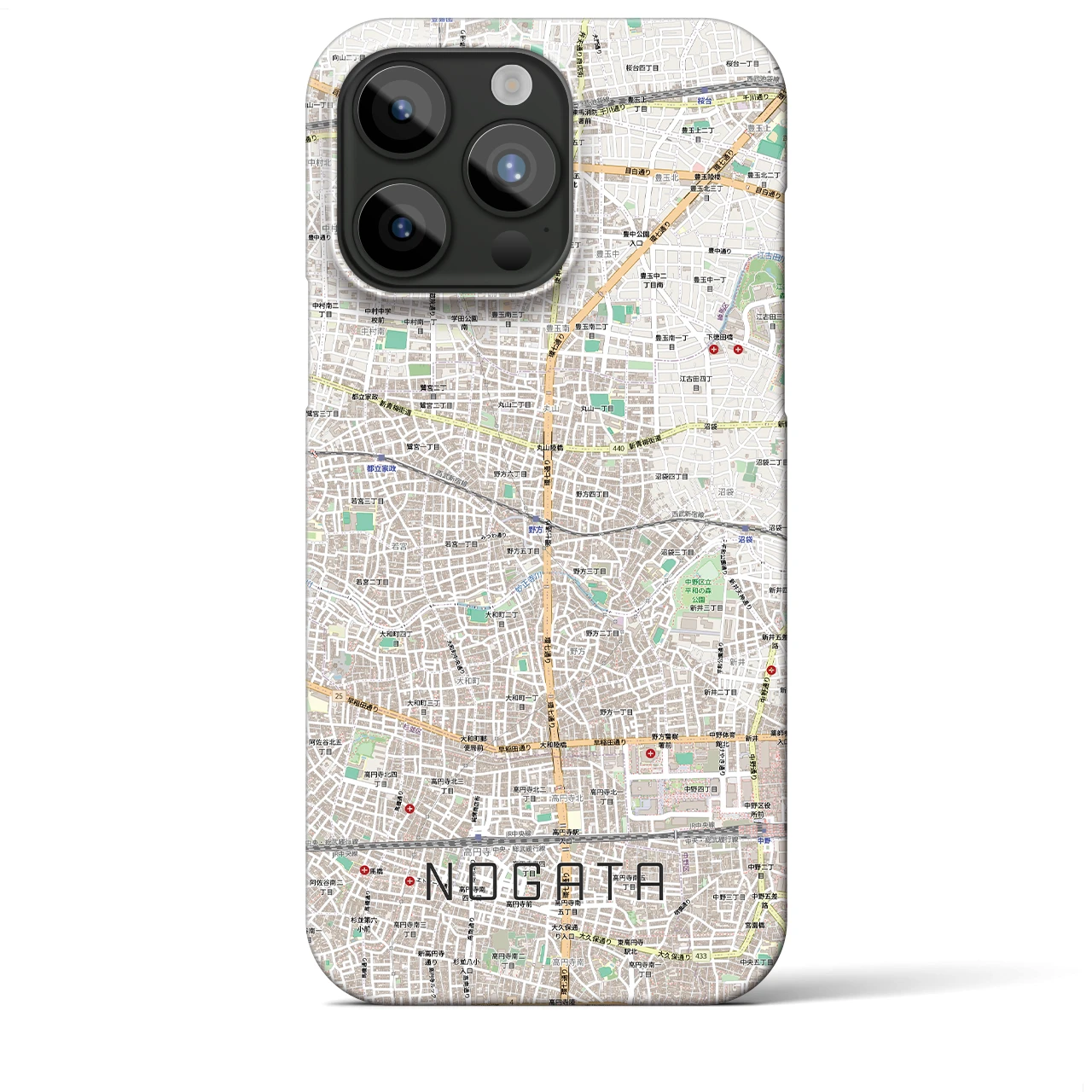 【野方(東京都)】地図柄iPhoneケース(バックカバータイプ)