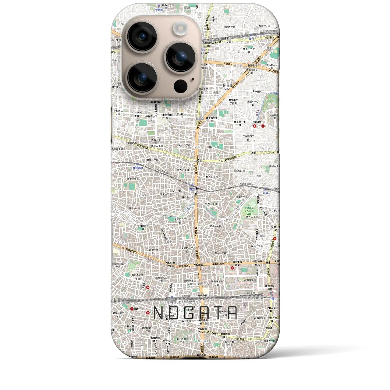【野方(東京都)】地図柄iPhoneケース(バックカバータイプ)