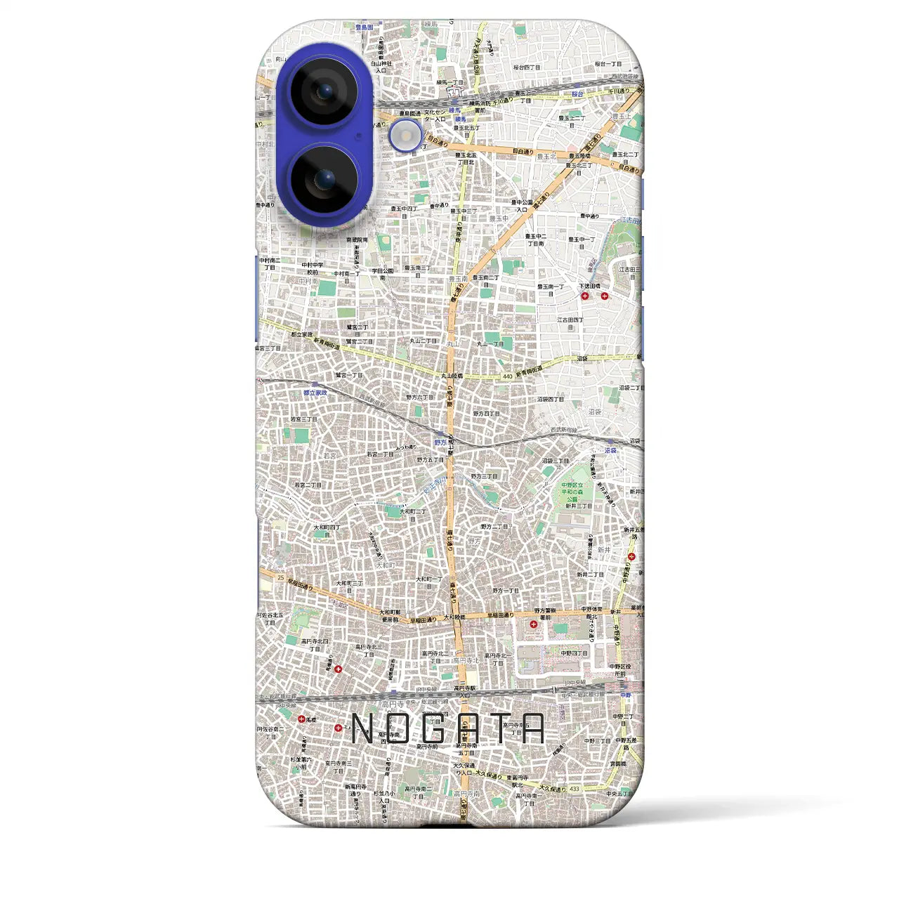 【野方(東京都)】地図柄iPhoneケース(バックカバータイプ)ブラック・iPhone 16 Pro Max 用