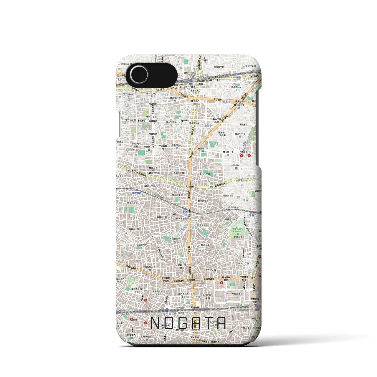 【野方(東京都)】地図柄iPhoneケース(バックカバータイプ)