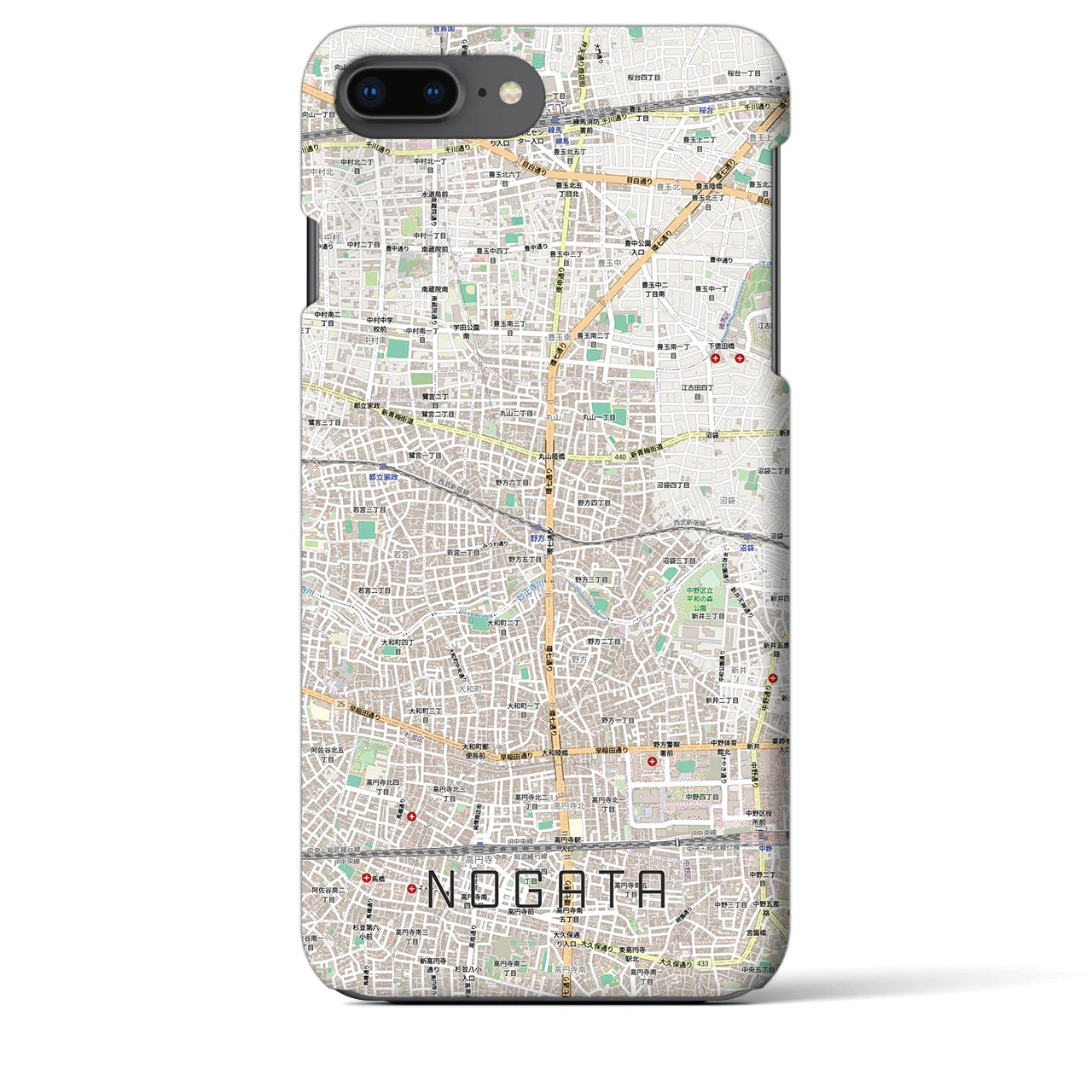 【野方(東京都)】地図柄iPhoneケース(バックカバータイプ)