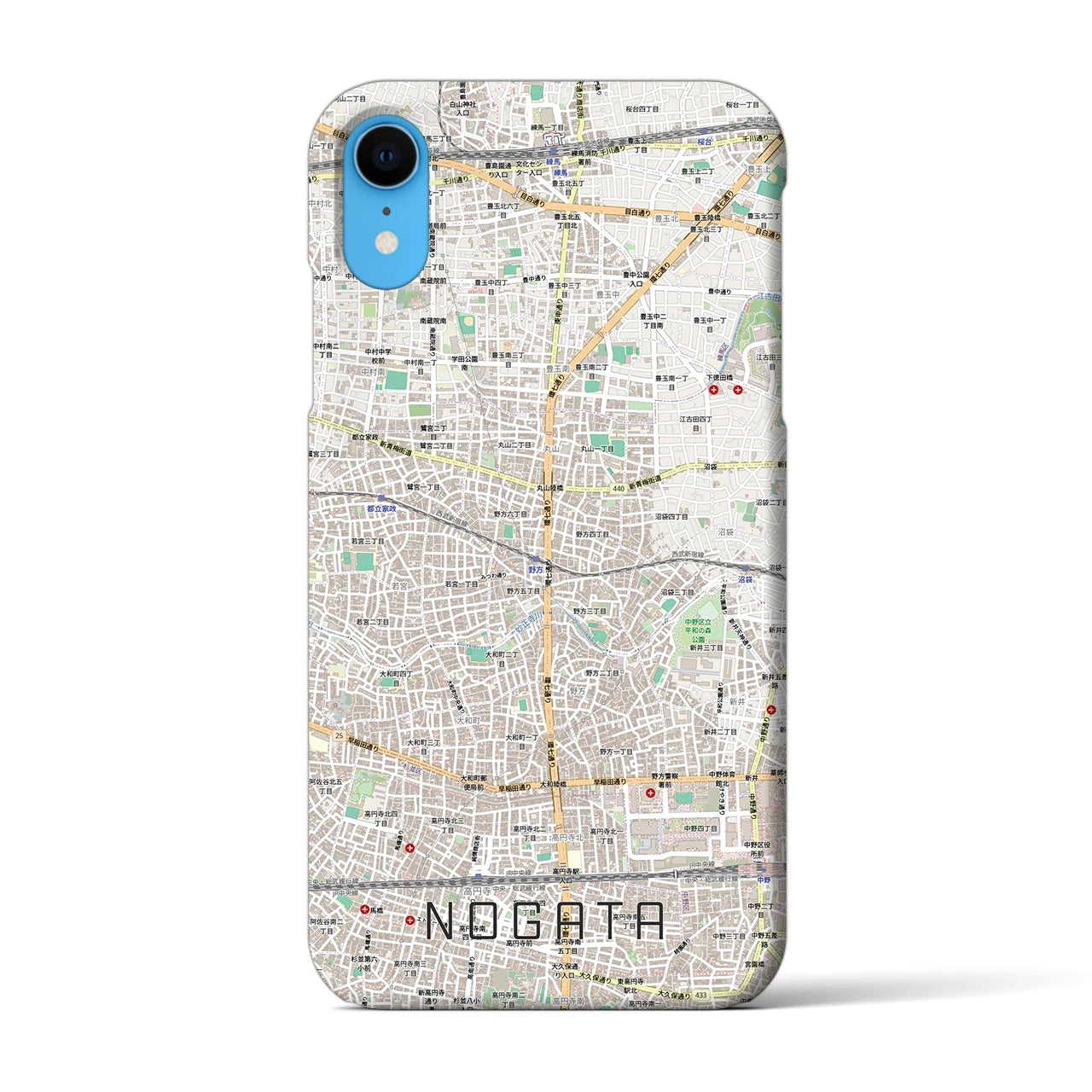 【野方(東京都)】地図柄iPhoneケース(バックカバータイプ)