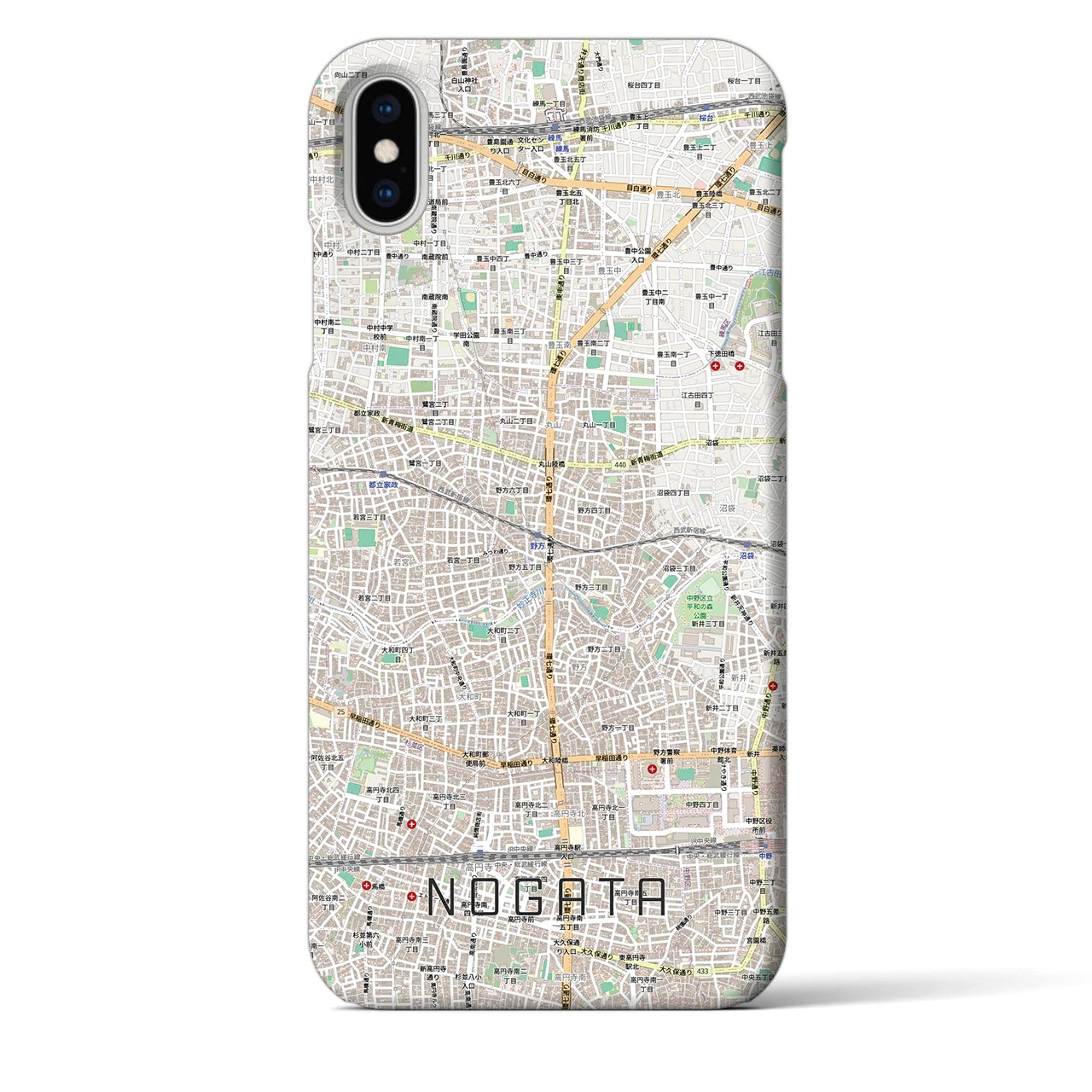 【野方(東京都)】地図柄iPhoneケース(バックカバータイプ)